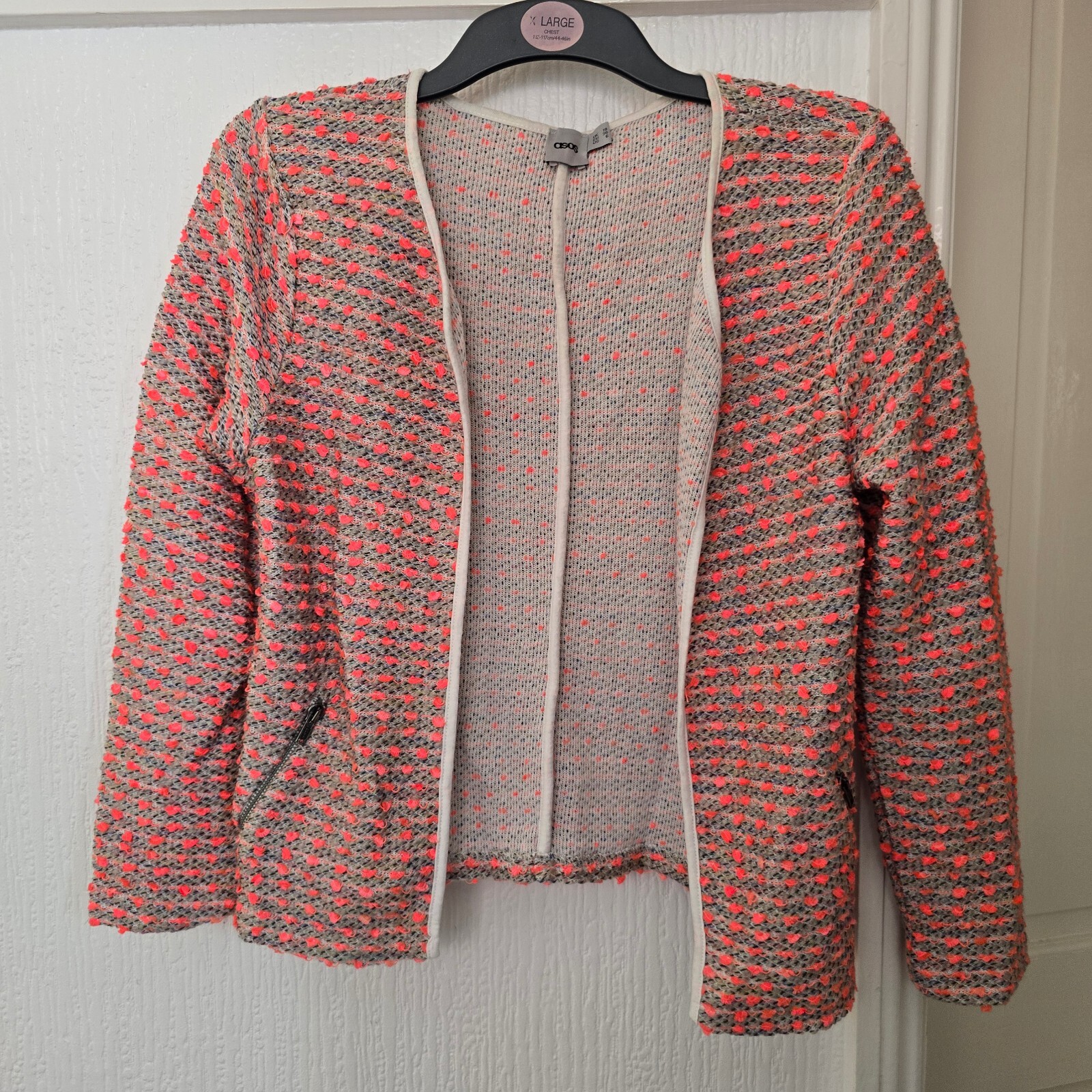 ASOS Textured Knit Open Front Cardigan Jacket UK 10 image 2