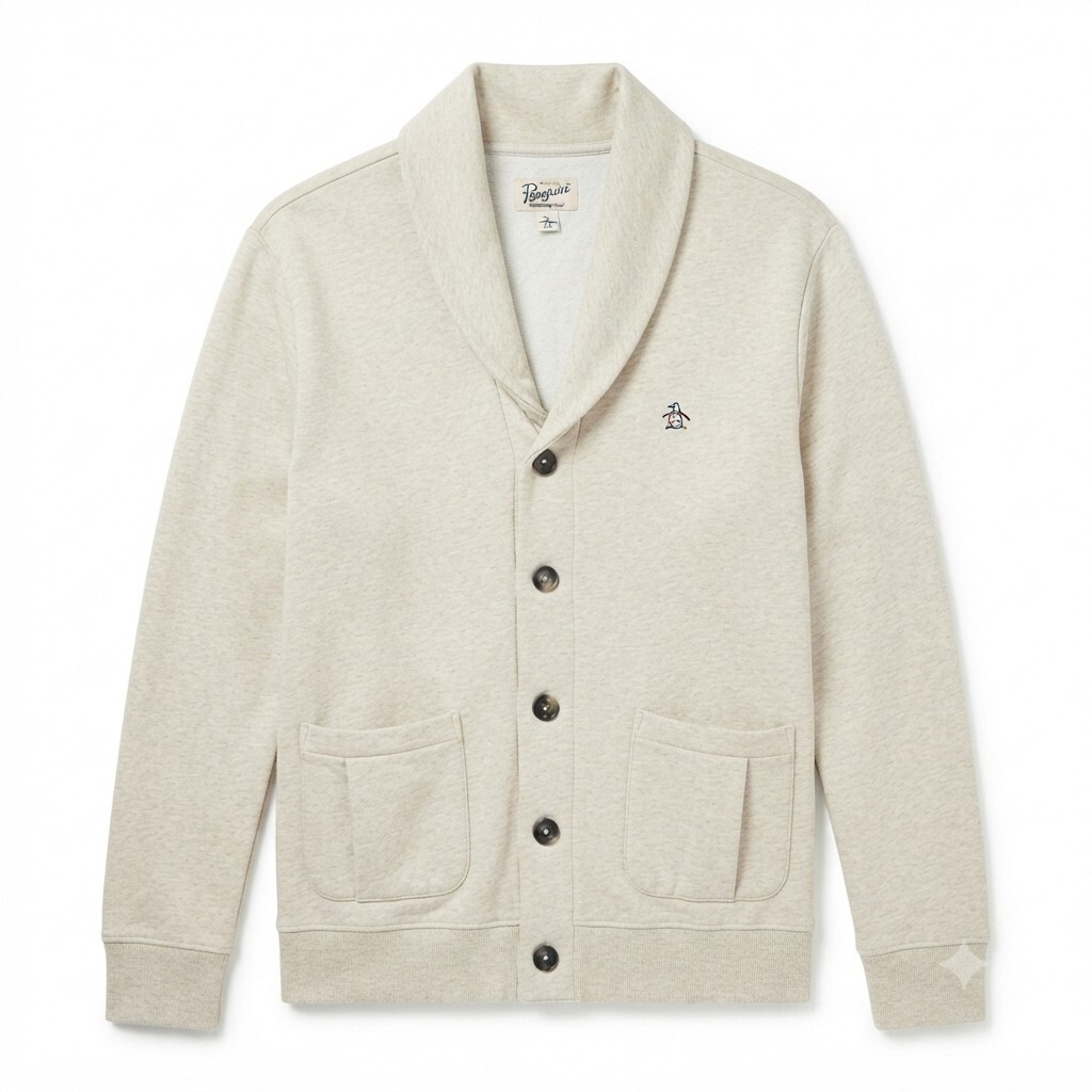 Original Penguin Munsingwear Beige Shawl Collar Cardigan XL