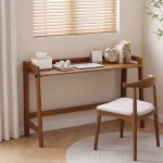 Wooden Brown Compact Desk Table Home Office Furniture