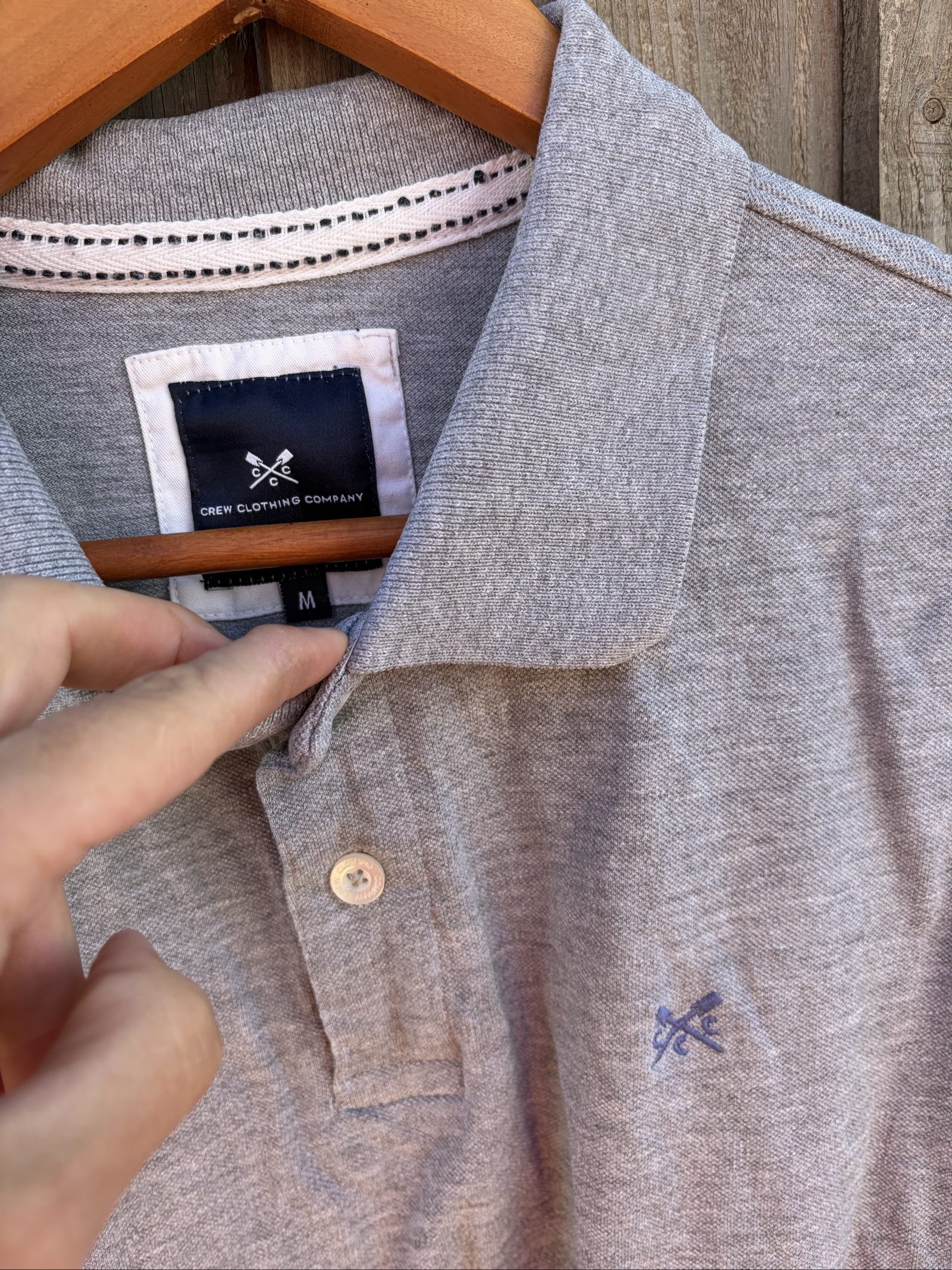 Crew Clothing Company Men Grey Polo Shirt Medium image 2