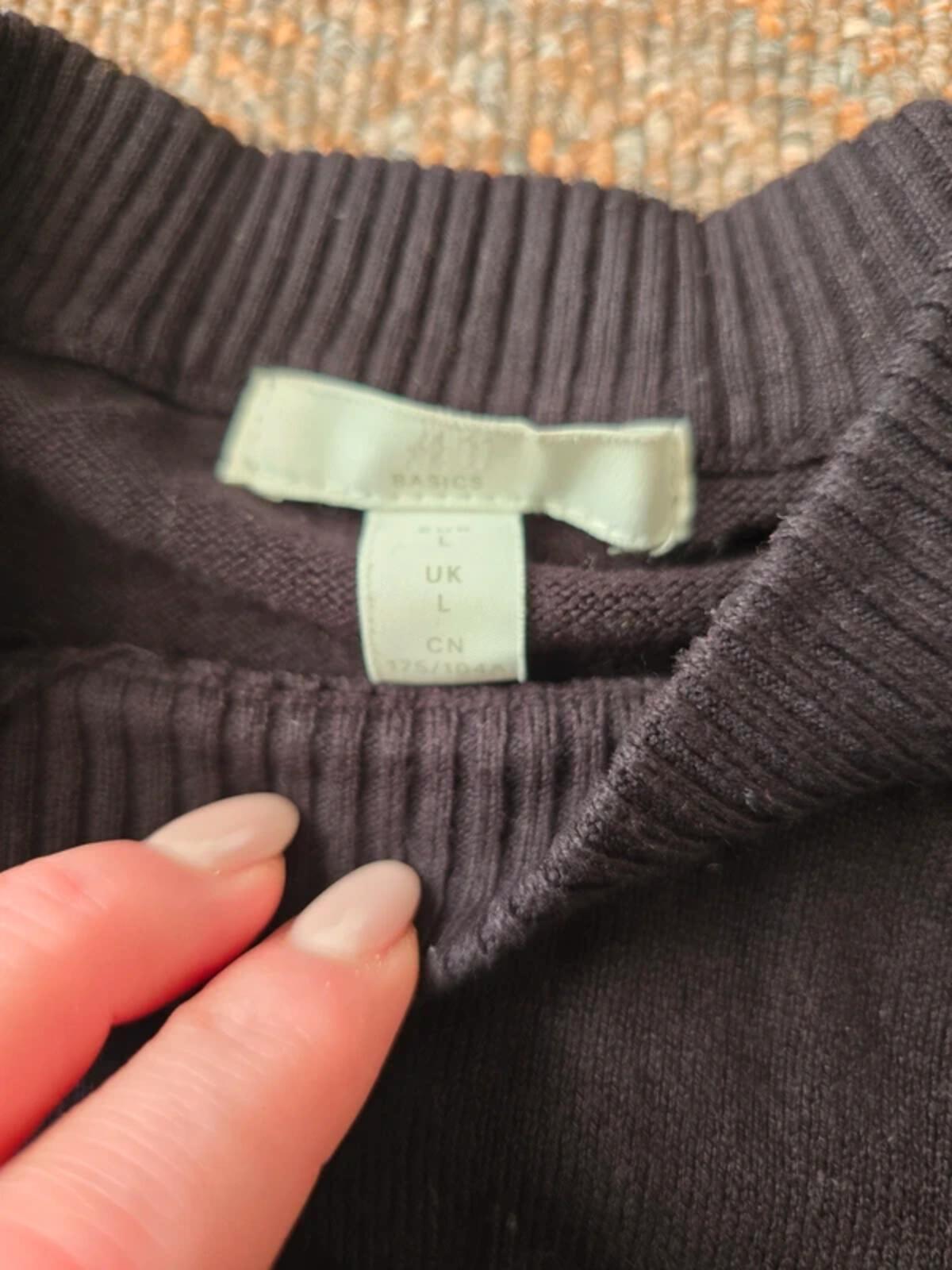 H&m Ladies black basics long sleeve knit jumper, size L image 6