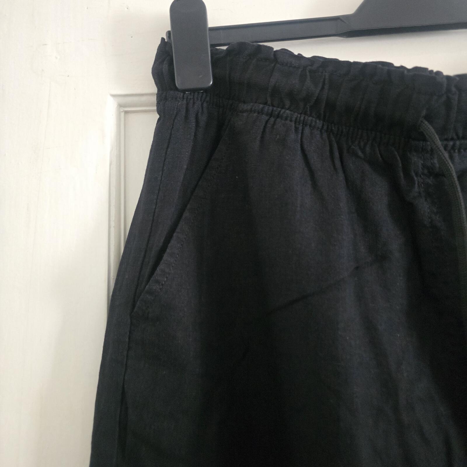 Papaya Black Drawstring Casual Trousers Size 16 image 4
