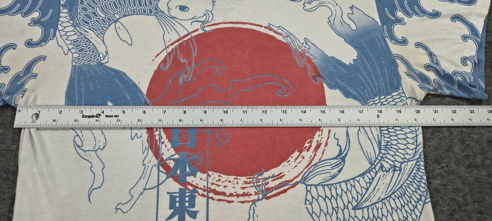Fresh Laundry White, Blue & Red Men's Graphic T-Shirt Lrg AOP Japan Koi Kanagawa image 4