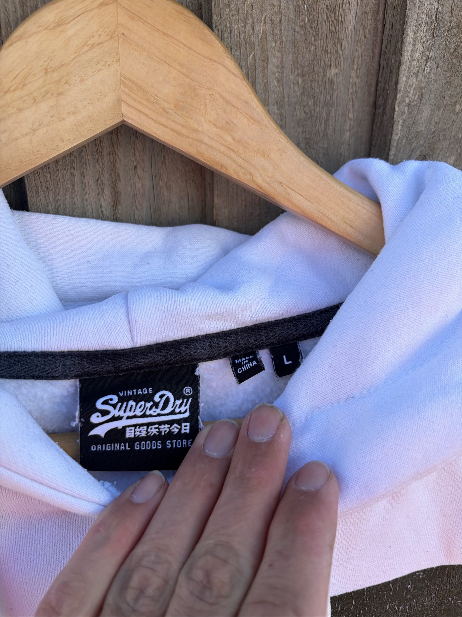 Superdry White Men's Vintage Hoodie Large image 2