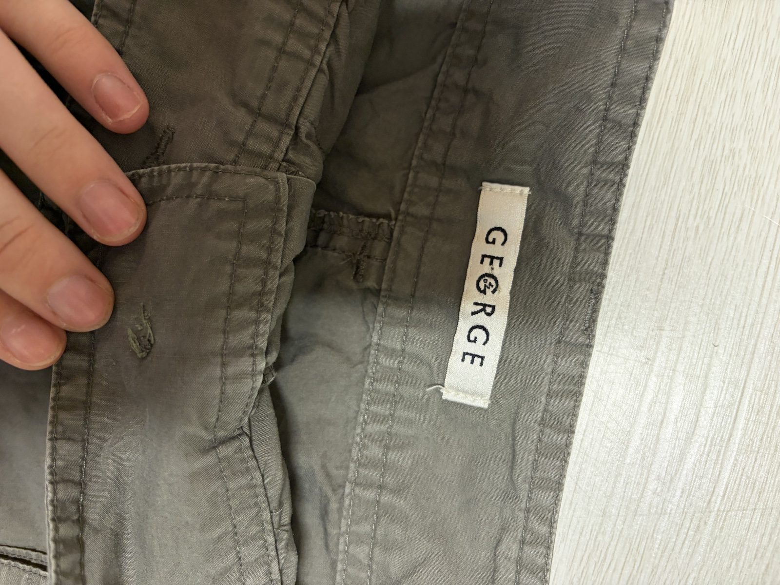 George Grey Cargo Shorts Medium with Button Pockets image 3