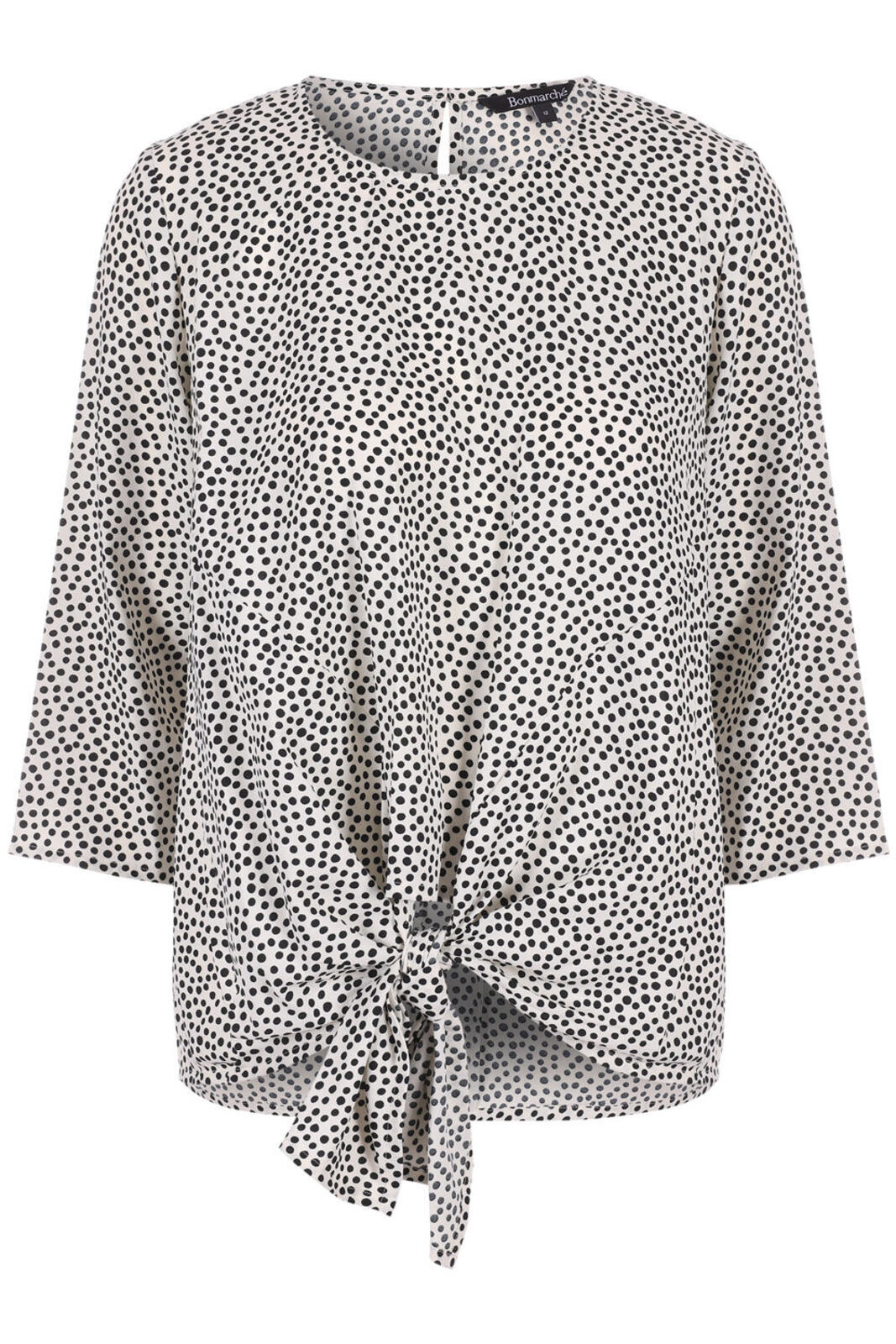Bonmarché Women's Polka Dot Tie Front Top Blouse Size 22, plus size image 2