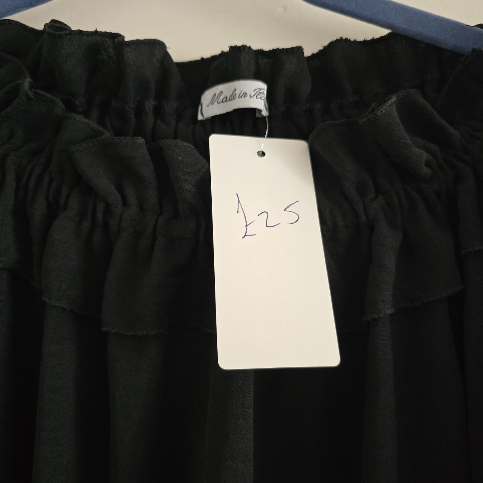 Italy Moda Black Ruffled Sleeve, Off-Shoulder Bardot Top, BNWT, Size L image 5