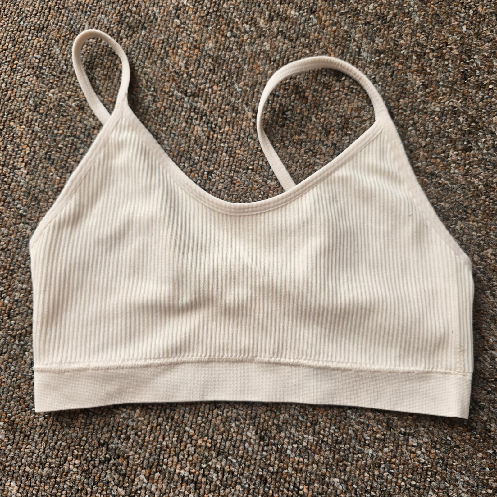H&M Ribbed Light Beige Bralette Top, size XS
