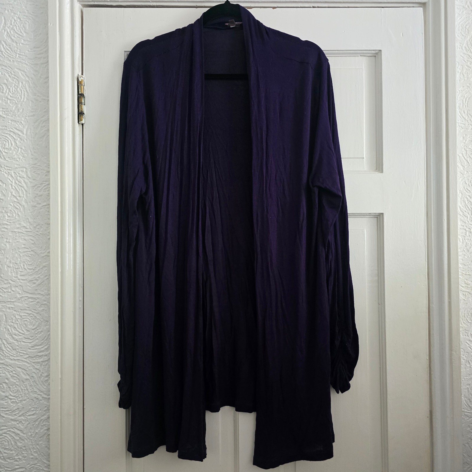 Phase Eight Purple Open Front Longline Sleeve Cardigan Size 16, relaxed fit image 3