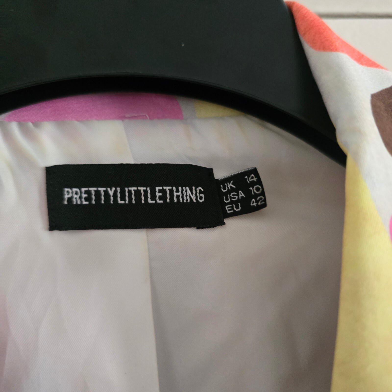 PrettyLittleThing Multicolour Abstract Print Blazer UK 14, oversized, retro image 8