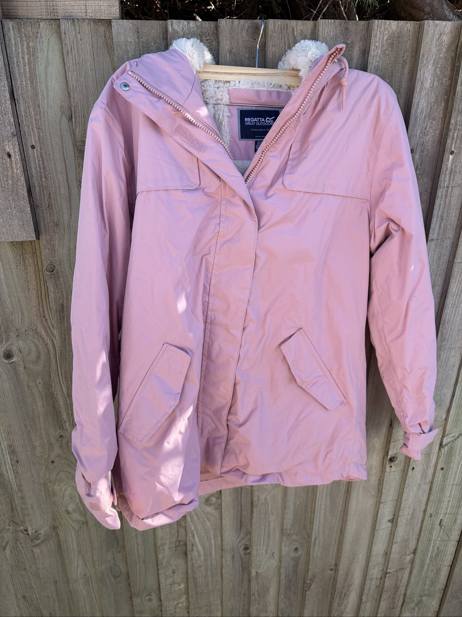 Regatta Women's Pink faux Fur-Lined Waterproof Jacket UK 14