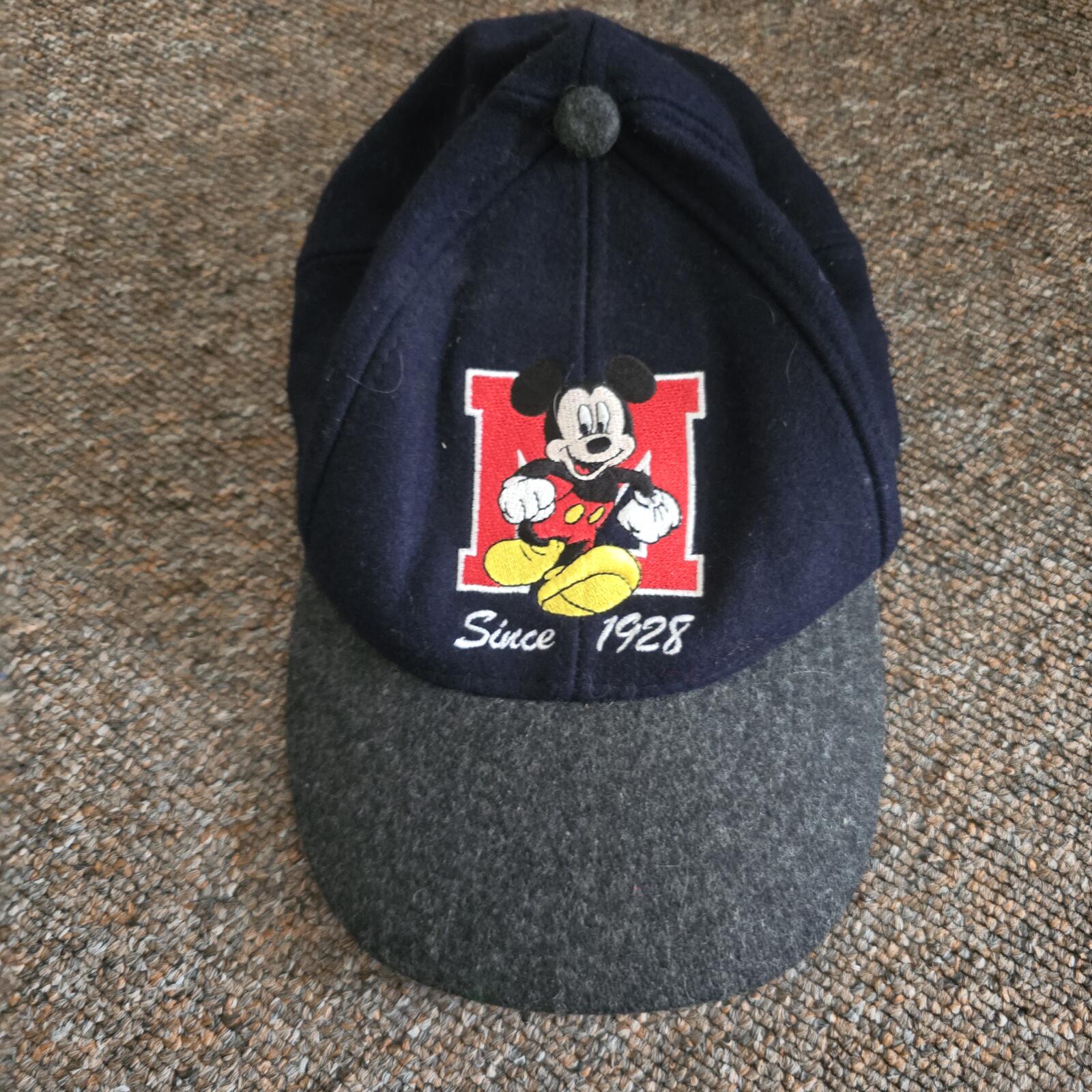 Disney Mickey Mouse Wool Baseball Cap - Navy and Grey, unisex, size 56-62 cm