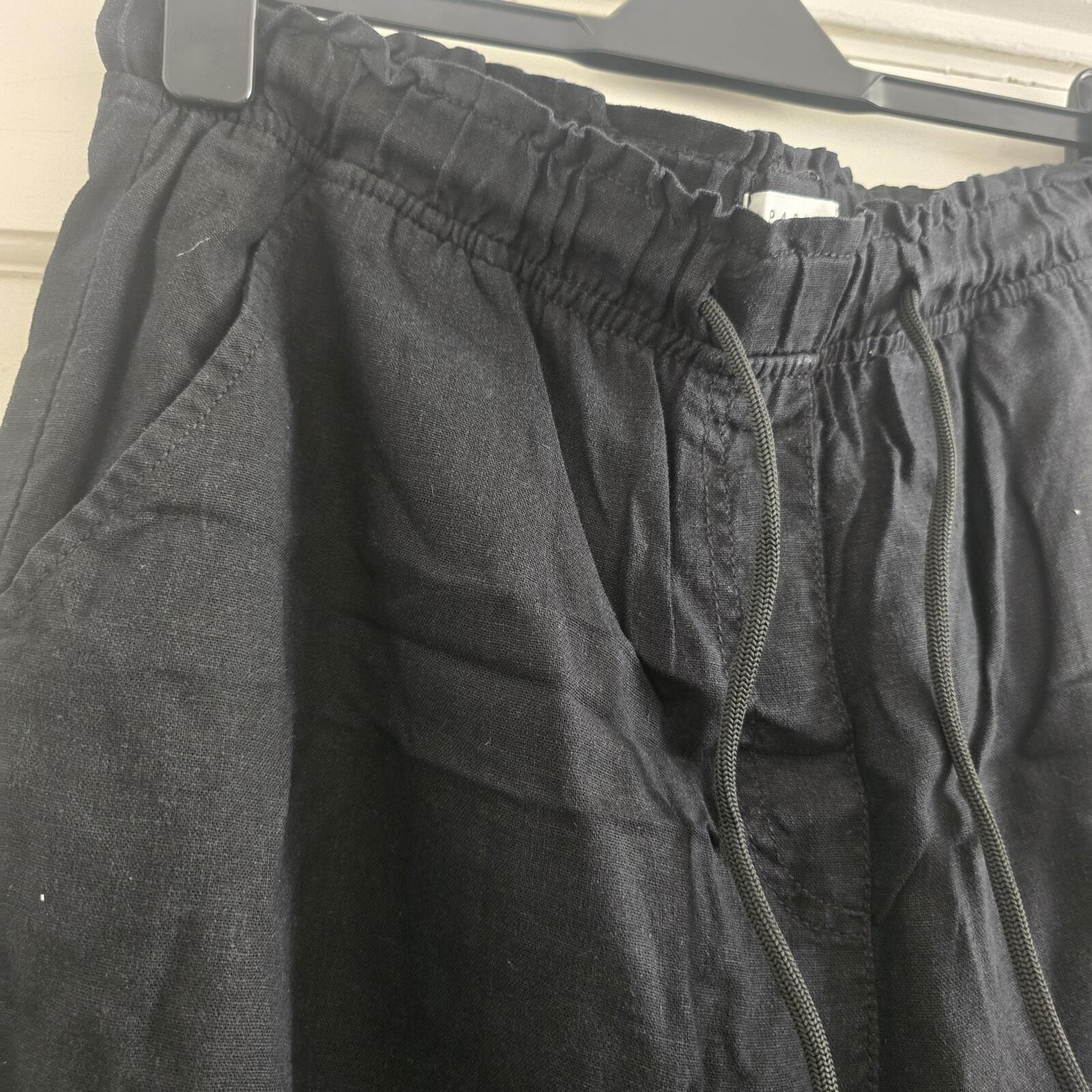 Papaya Black Drawstring Casual Wide Leg Elasticated Drawstring Trousers Size 16 image 4