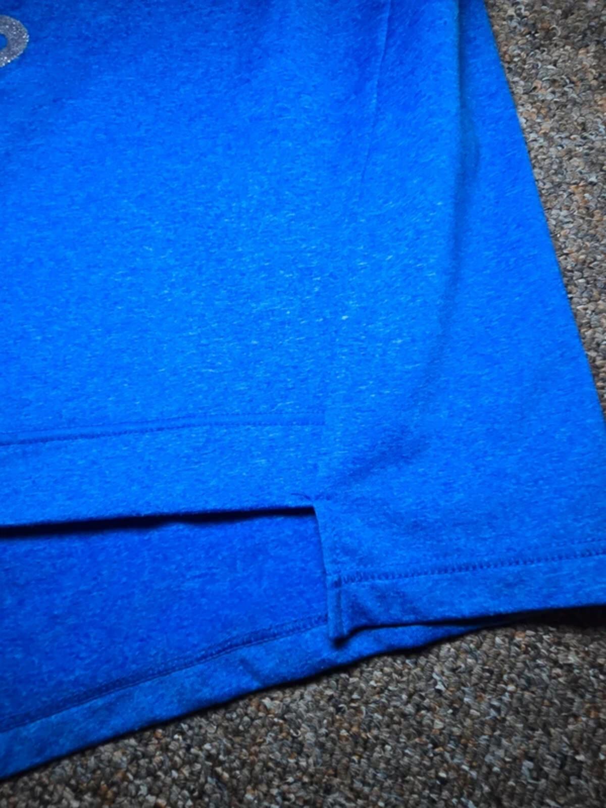 Be Wellness Slogan Blue Gym Yoga Top – Boxy Fit – Popper Sides – Size L, Java image 7