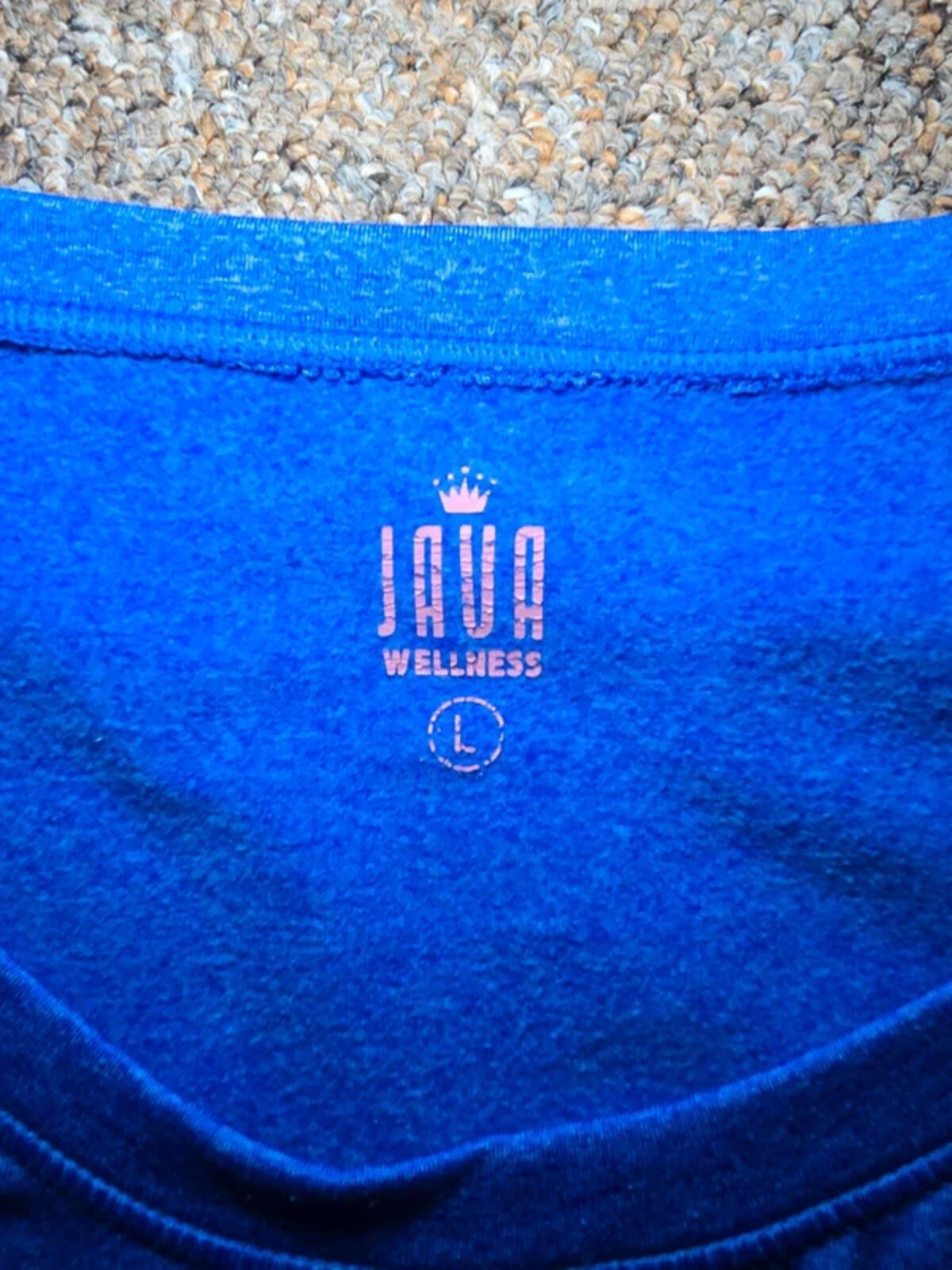 Be Wellness Slogan Blue Gym Yoga Top – Boxy Fit – Popper Sides – Size L, Java image 8