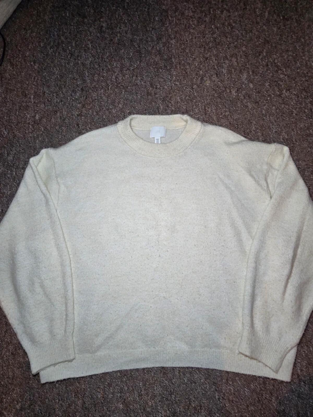 H&M Cream Oversized Boxy Jumper, Wool Mix, Size M, Scandi Capsule Style