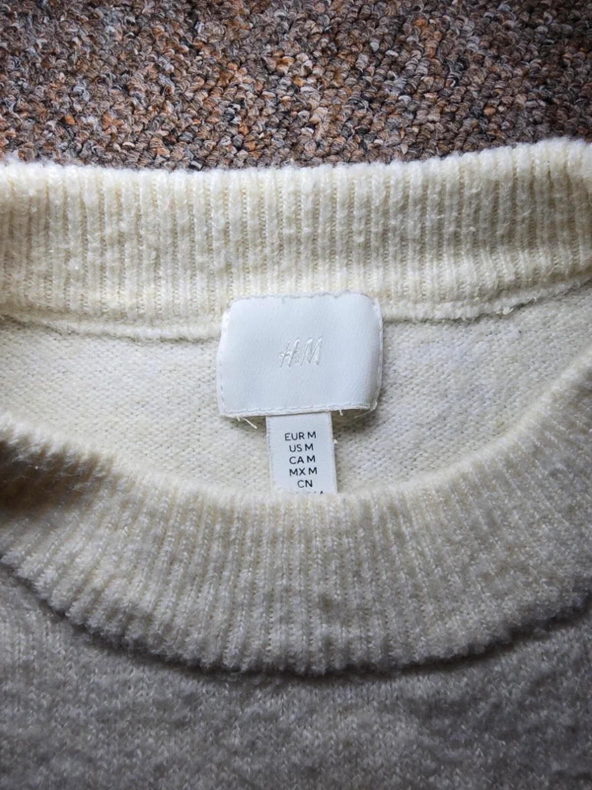 H&M Cream Oversized Boxy Jumper, Wool Mix, Size M, Scandi Capsule Style image 2