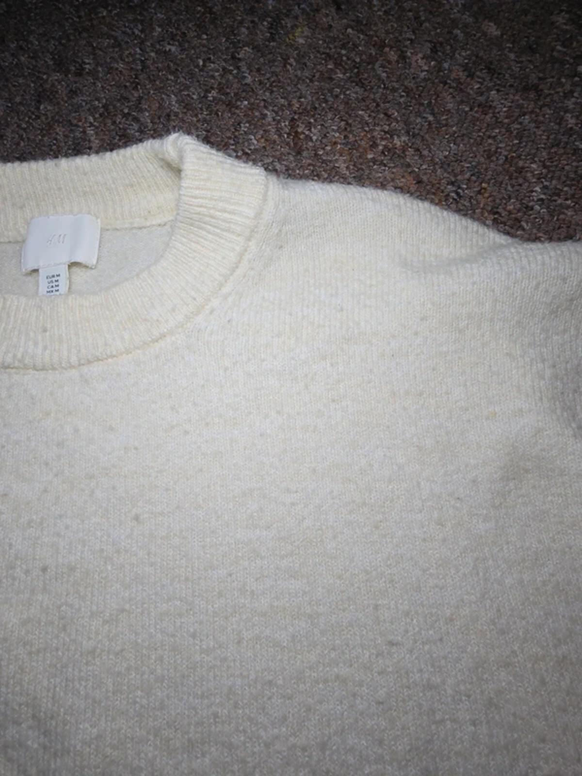 H&M Cream Oversized Boxy Jumper, Wool Mix, Size M, Scandi Capsule Style image 4