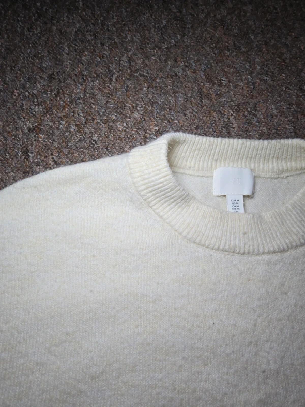 H&M Cream Oversized Boxy Jumper, Wool Mix, Size M, Scandi Capsule Style image 6