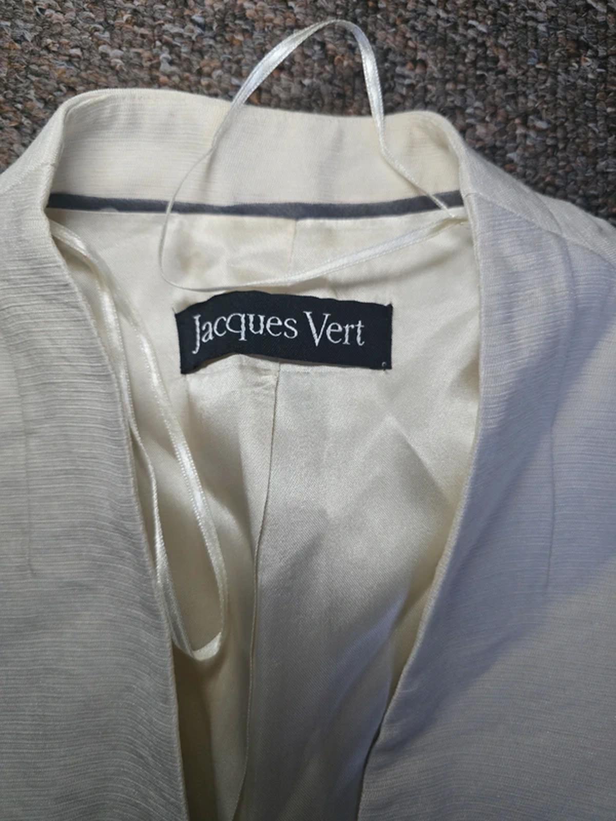 Jacques Vert beige single breasted blazer jacket occassionwear, smart, size 16 image 4