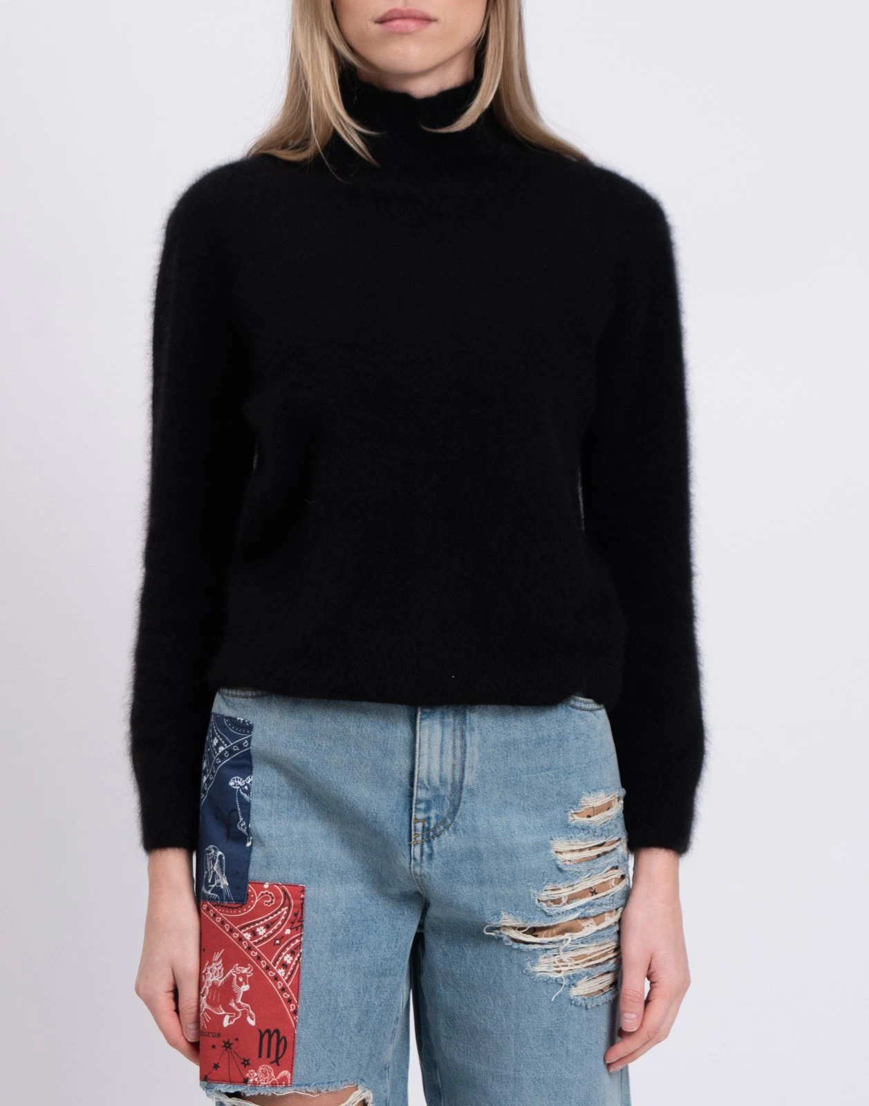 New Majestic Filatures Black Turtleneck Sweater Size L image 2