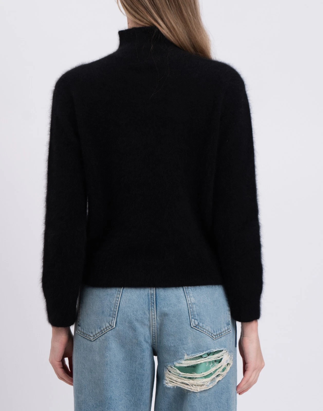 New Majestic Filatures Black Turtleneck Sweater Size L image 3