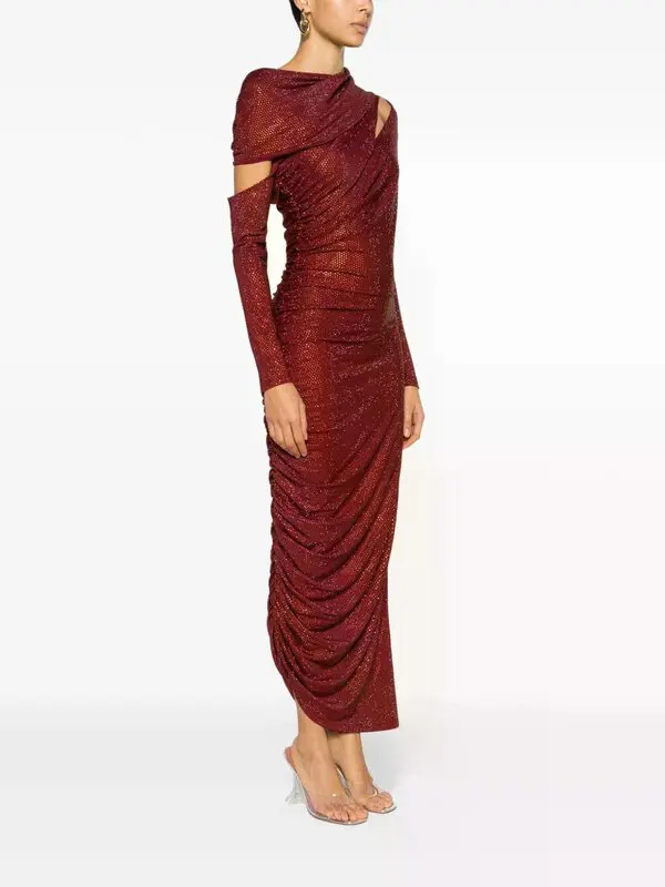 New Cult Gaia Red Sequin Maxi Dress Size M image 3
