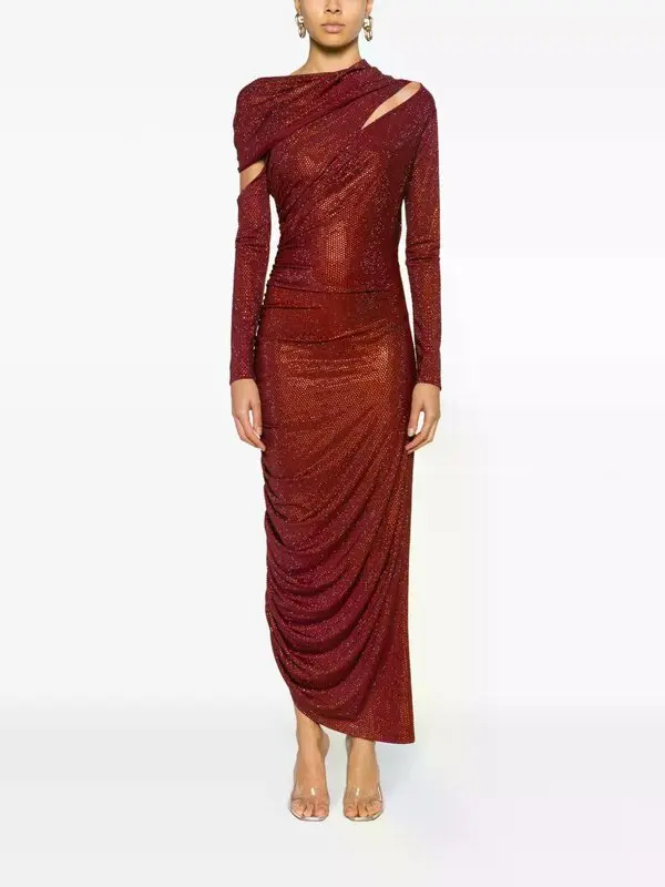 New Cult Gaia Red Sequin Maxi Dress Size M image 2