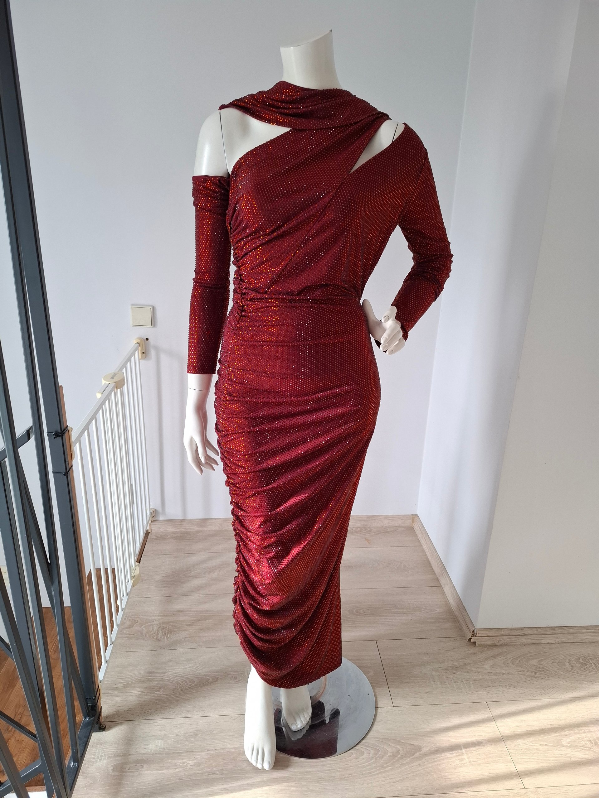 New Cult Gaia Red Sequin Maxi Dress Size M
