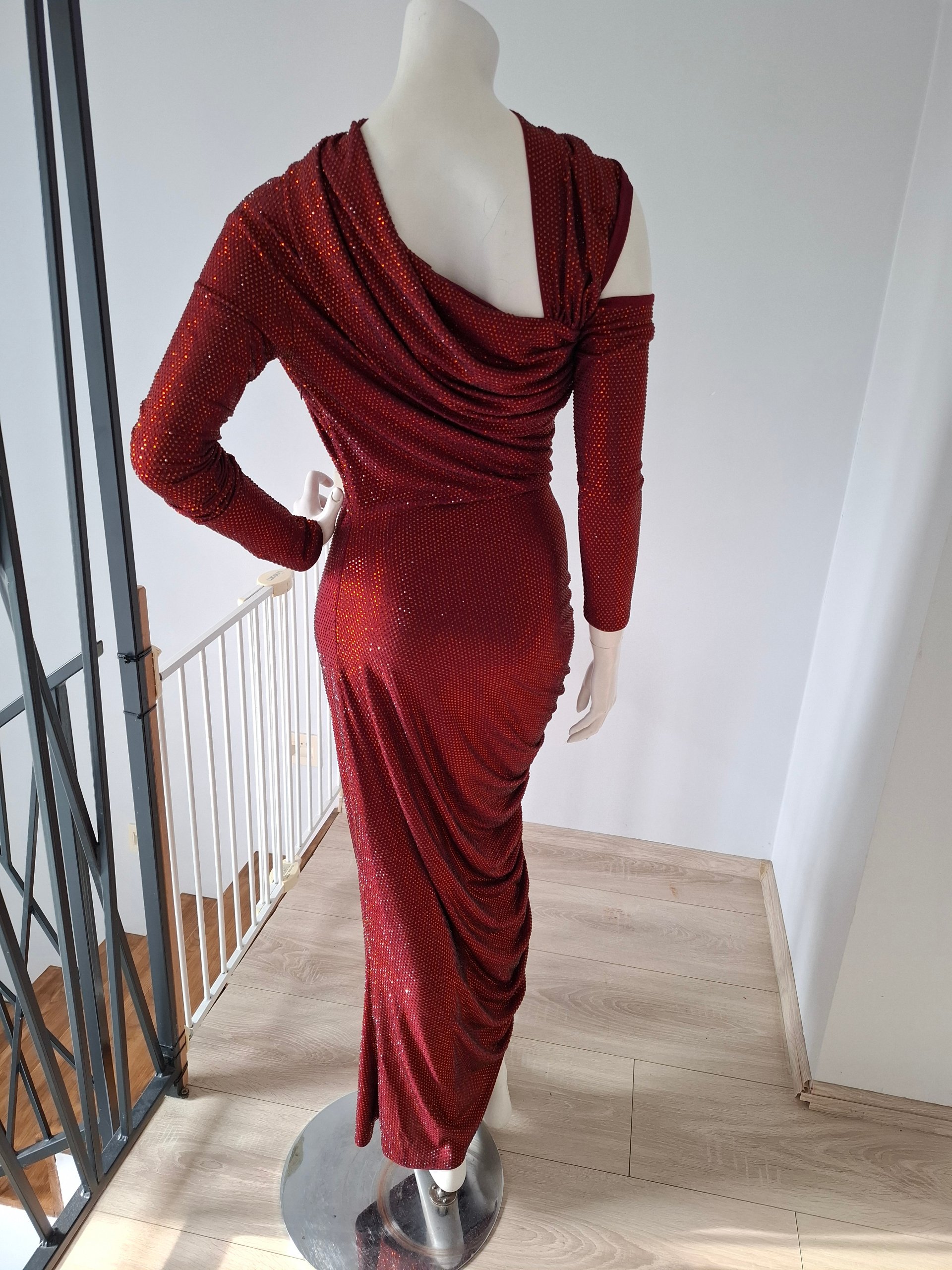 New Cult Gaia Red Sequin Maxi Dress Size M image 10