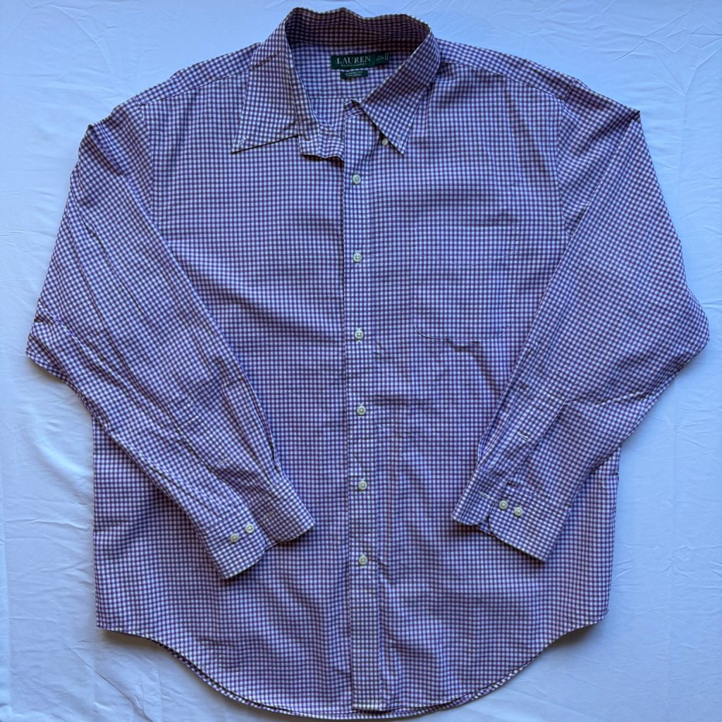 Lauren Ralph Lauren Purple & White Check Classic Fit Non Iron Shirt 17.5/34/35