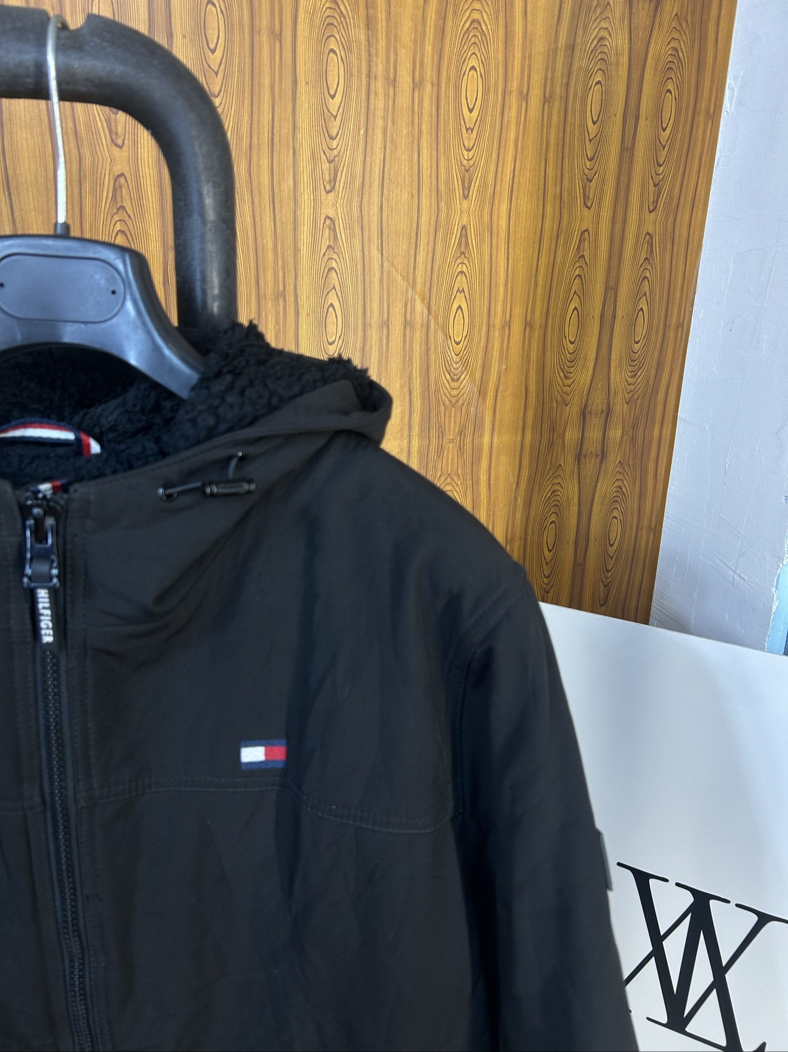 Tommy Hilfiger Uomo Nero Giacca Con Cappuccio XL 3-Layer Water Resistant image 2