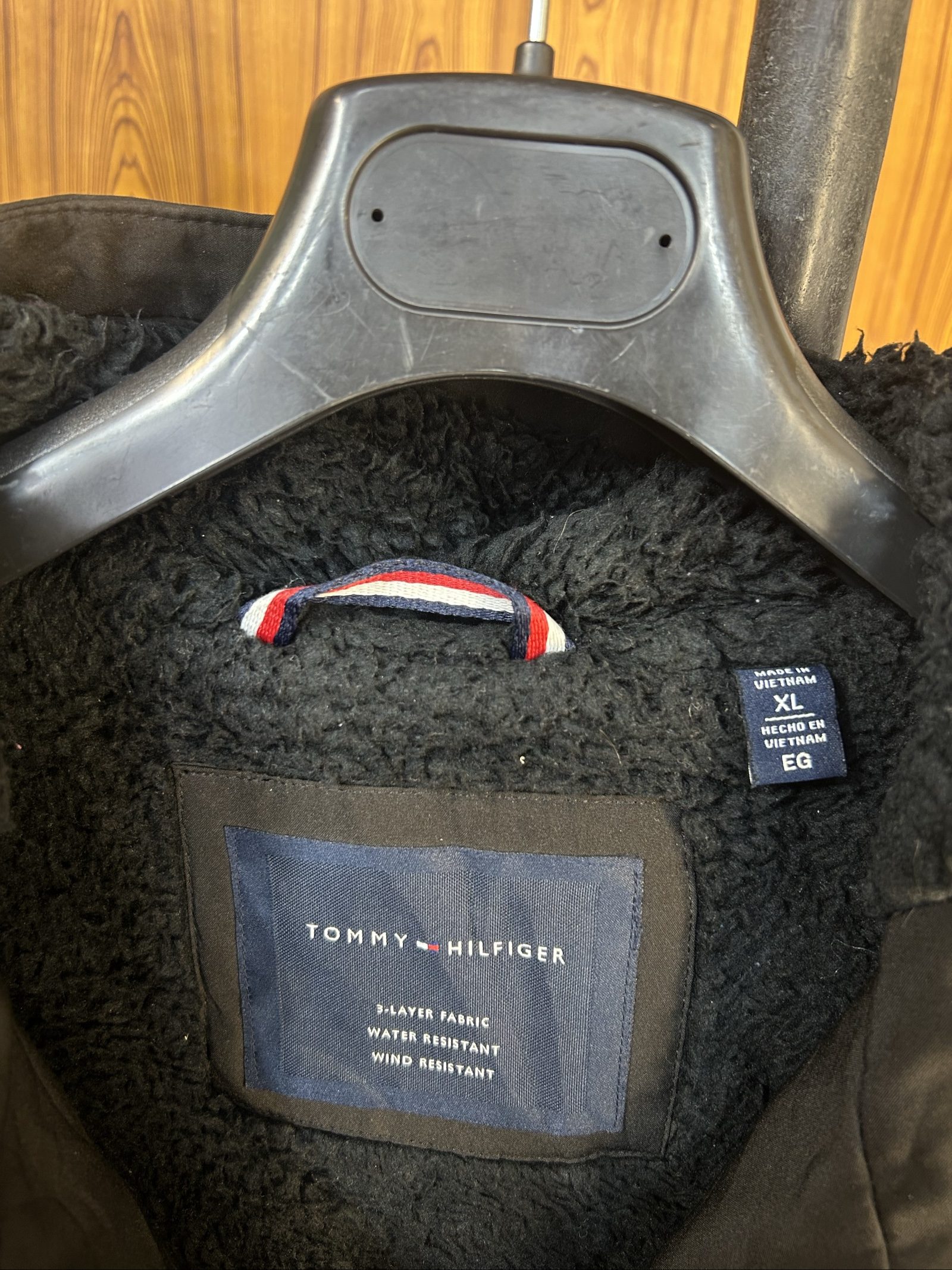Tommy Hilfiger Uomo Nero Giacca Con Cappuccio XL 3-Layer Water Resistant image 4