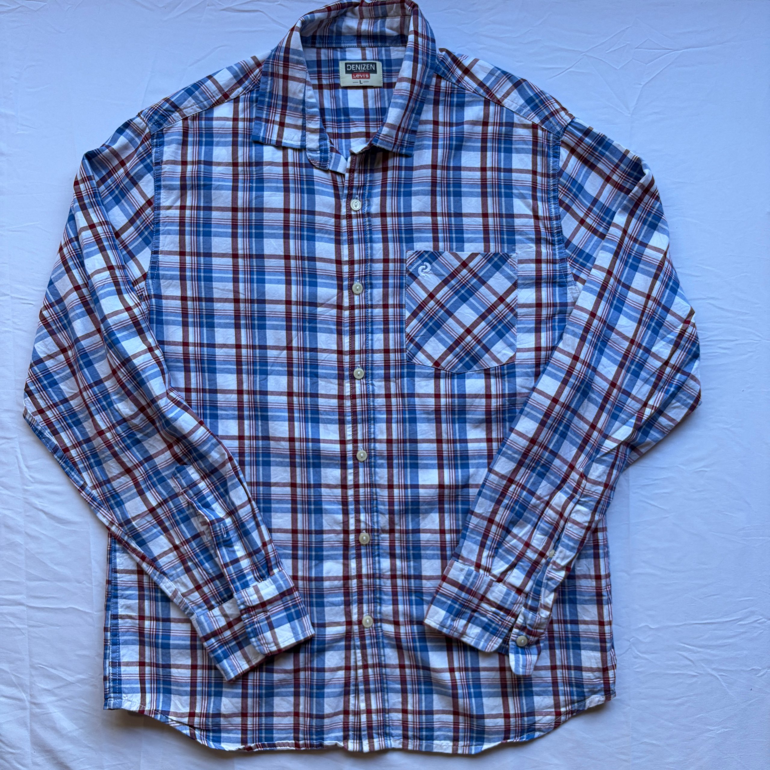 Denizen from Levi's Men's Blue & Red Checked Shirt Large