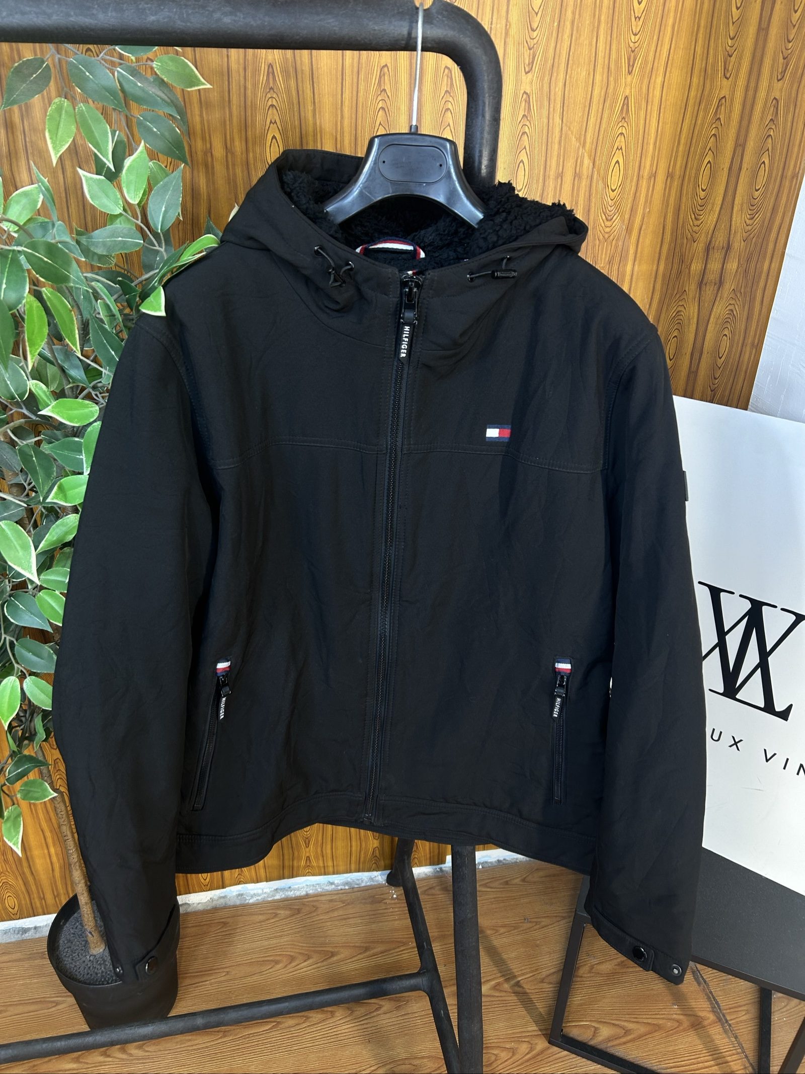 Tommy Hilfiger Uomo Nero Giacca Con Cappuccio XL 3-Layer Water Resistant