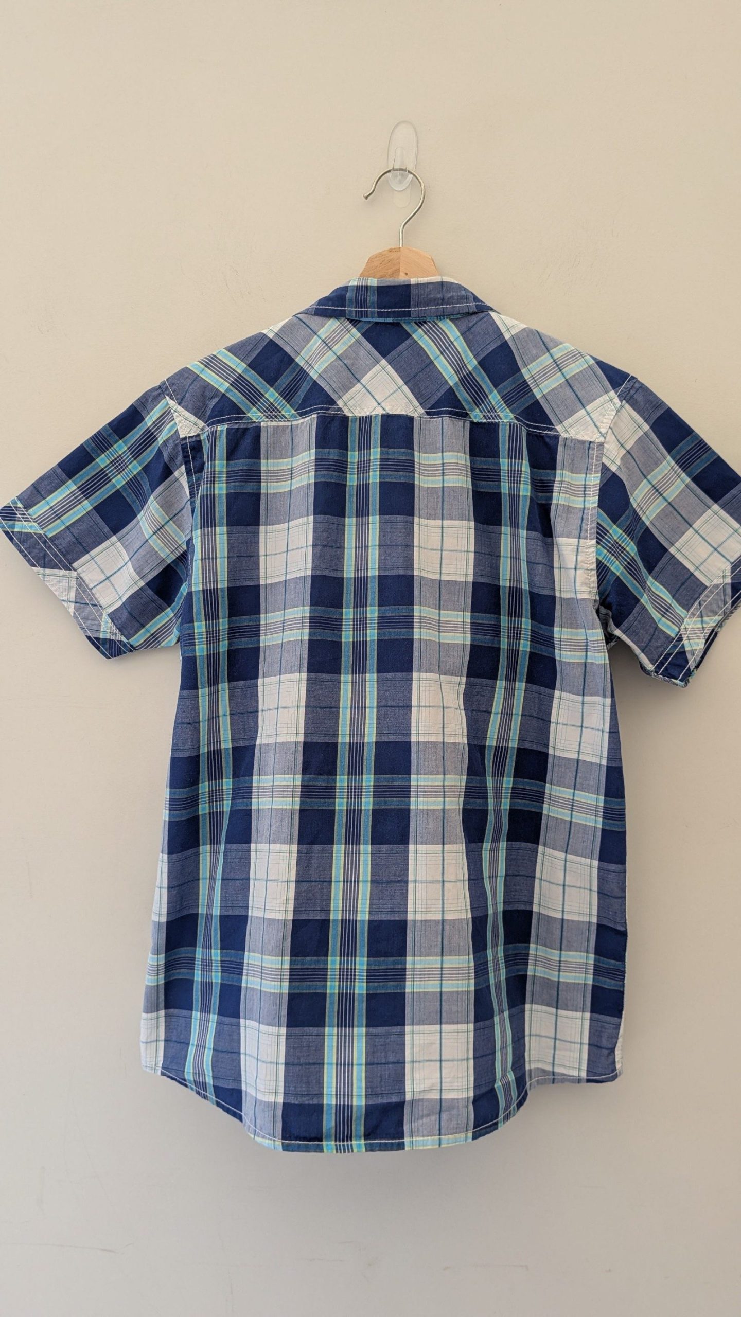 Black Jack Men's Blue, White & Green Check Casual Shirt XL image 2