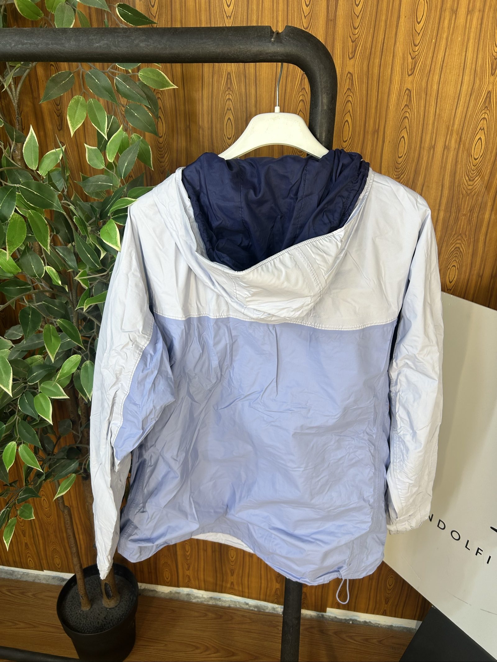 Columbia donna Giacca a Vento Bianca e Azzurra M Impermeabile con Cappuccio image 5