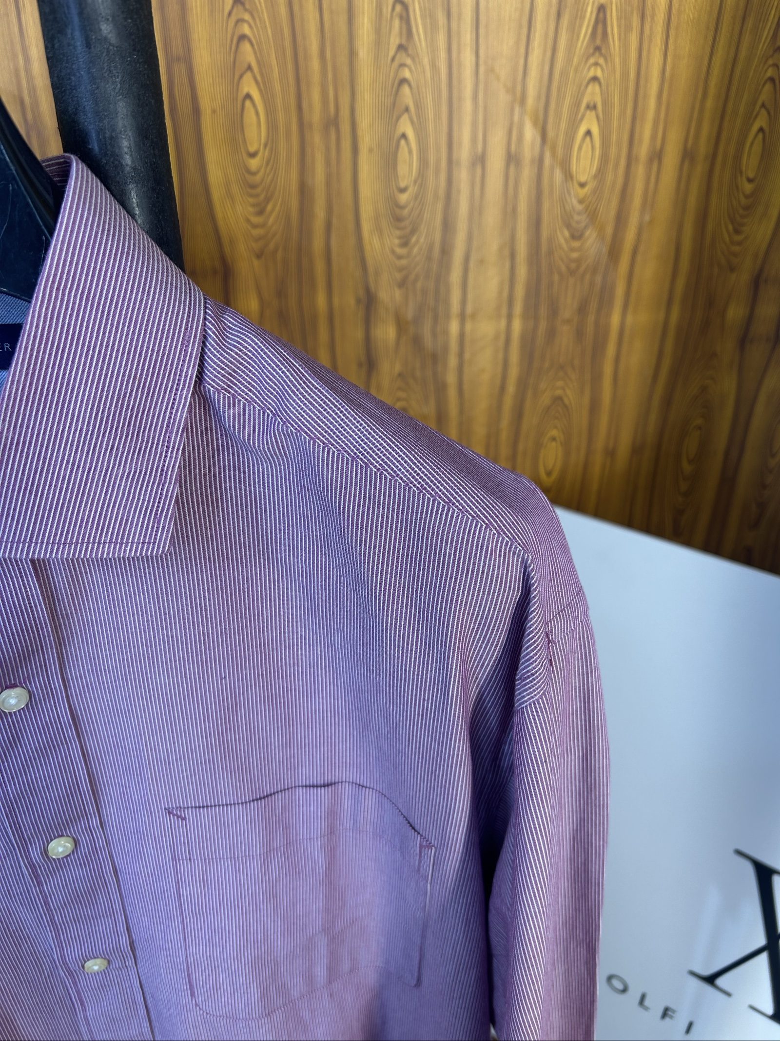 Tommy Hilfiger Camicia Uomo Viola a Righe Taglia 15-1/2 32-33 Cotone image 3