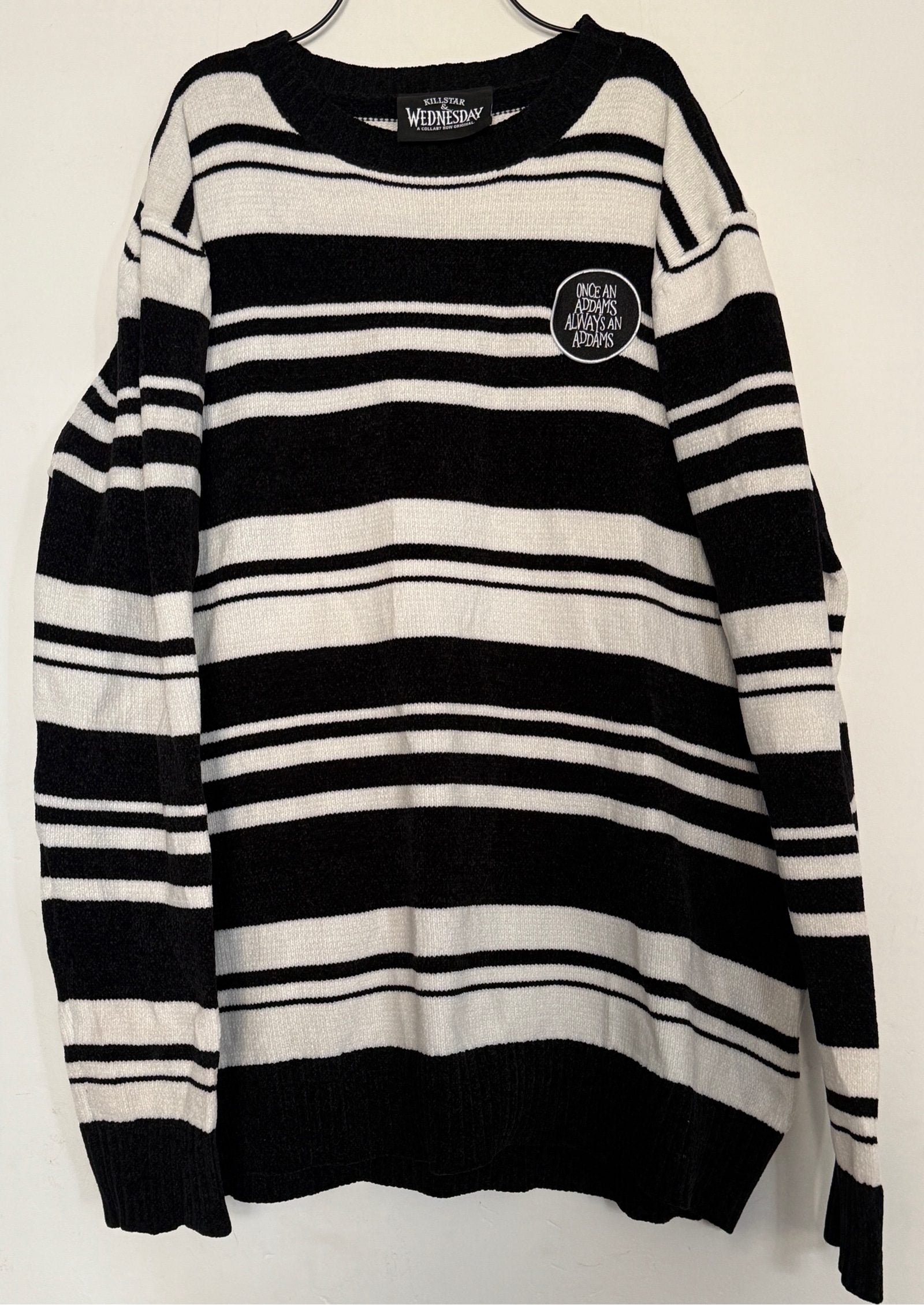 Killstar x Wednesday Addams Striped Jumper | Goth Emo Knit | Preloved size XL
