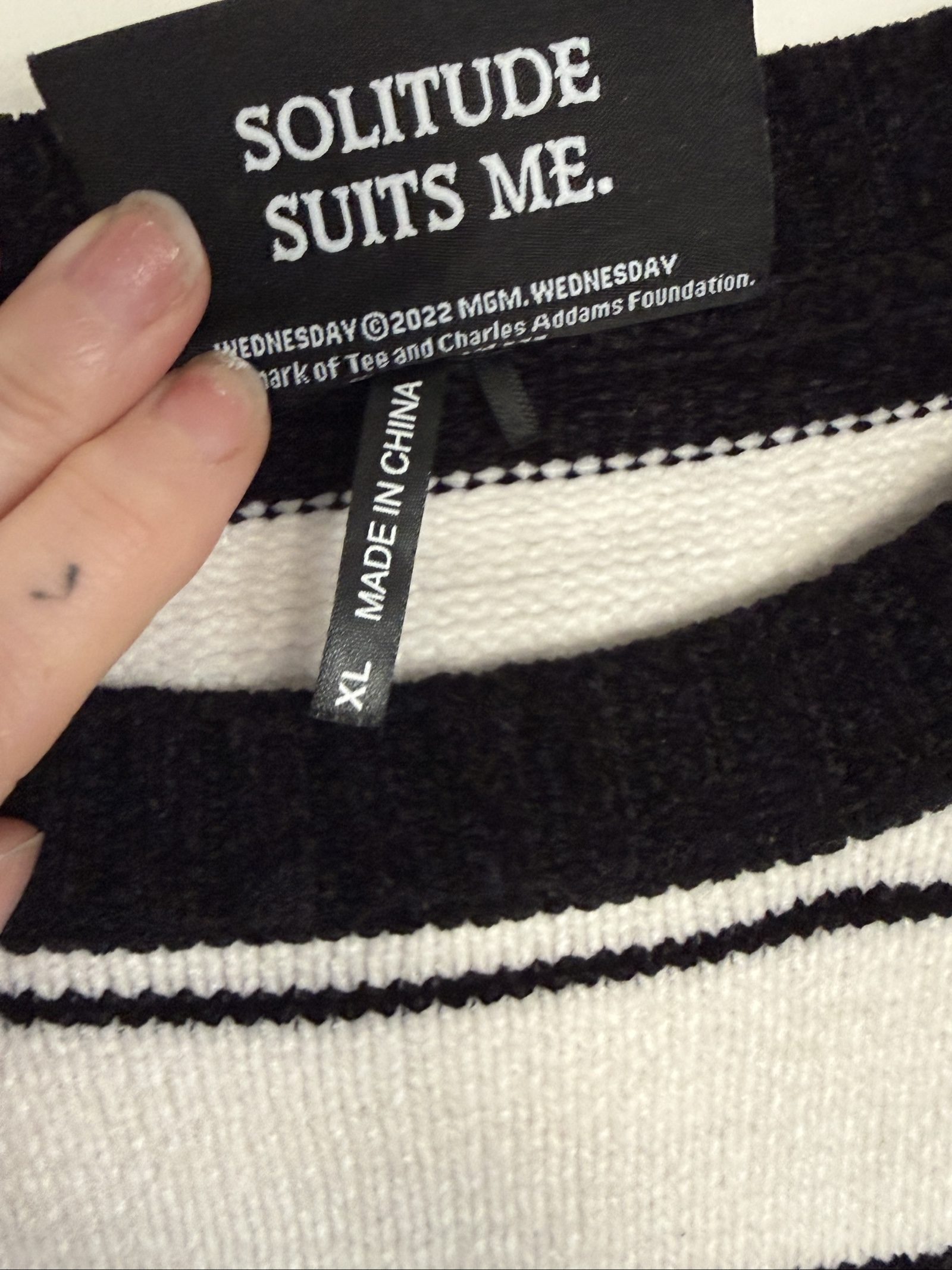 Killstar x Wednesday Addams Striped Jumper | Goth Emo Knit | Preloved size XL image 8