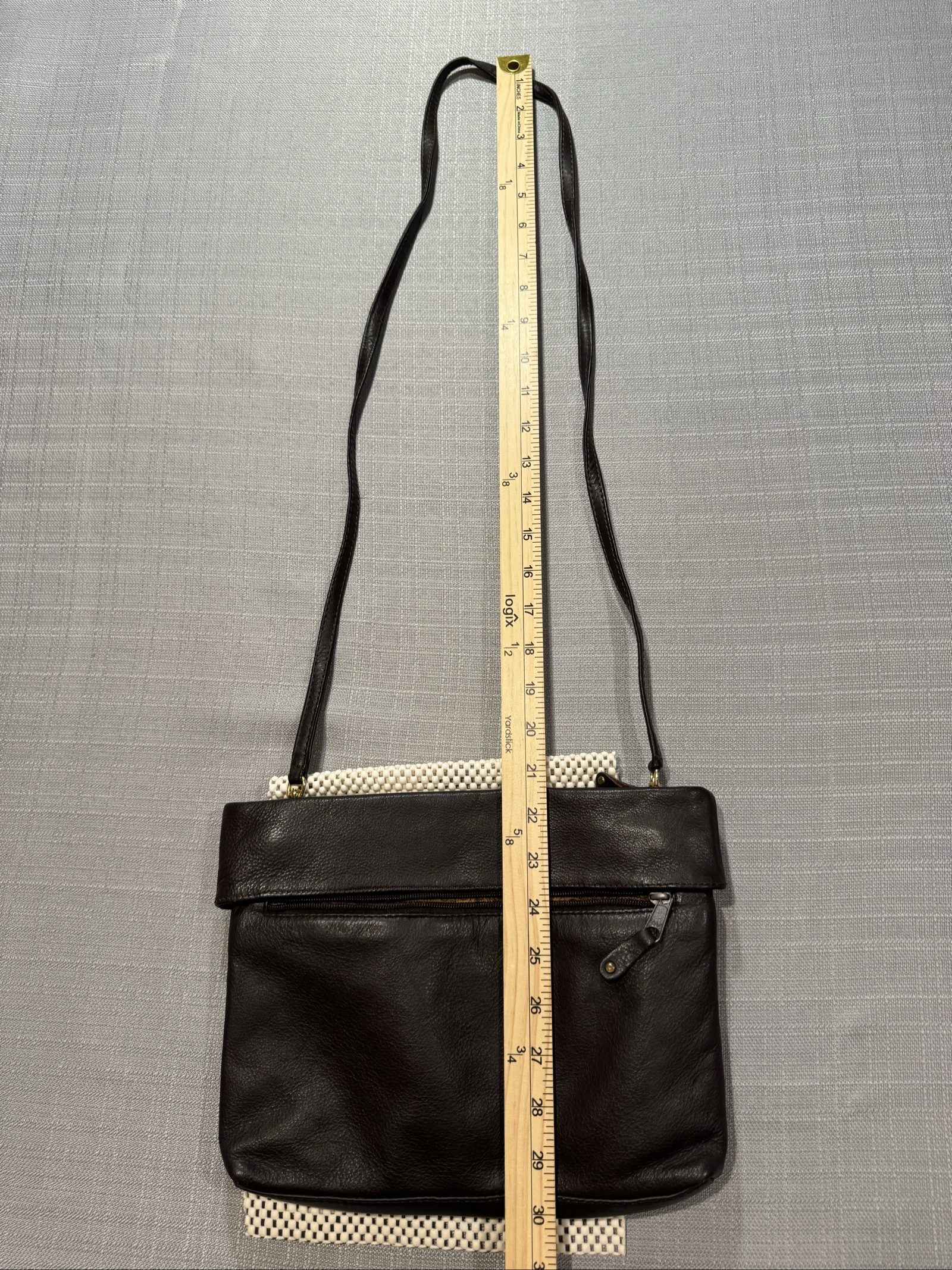 Carlos D’Santos Genuine Leather Crossbody Shoulder Bag – Dark Brown – Paisley Lining image 6