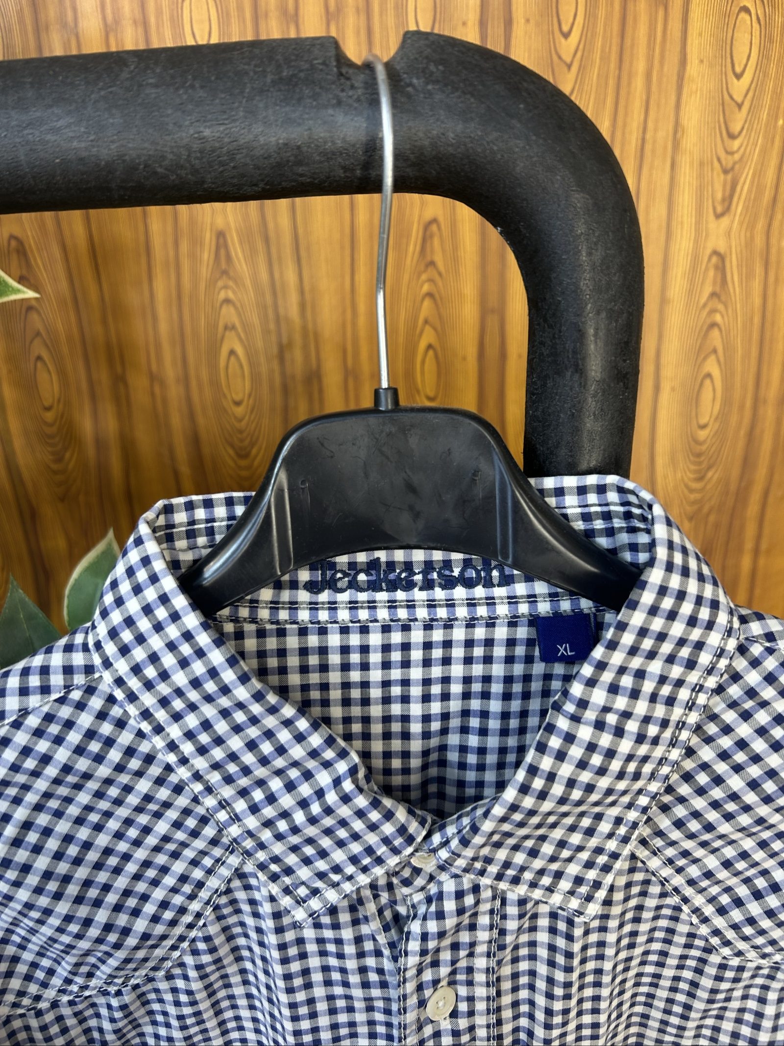 Jealous Navy & White Checkered Men's Shirt XL image 2