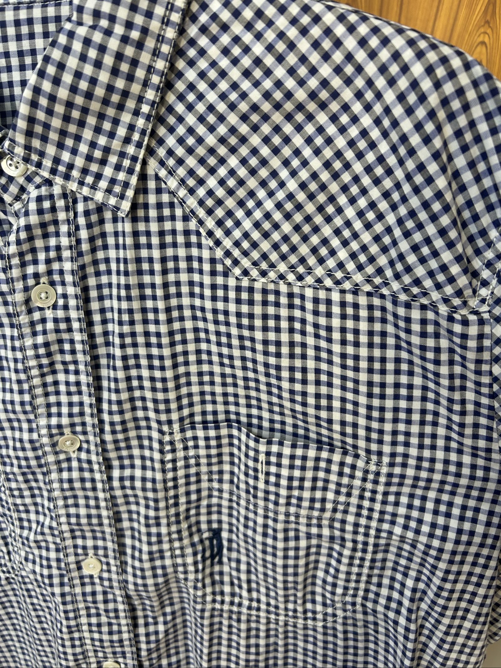 Jealous Navy & White Checkered Men's Shirt XL image 3