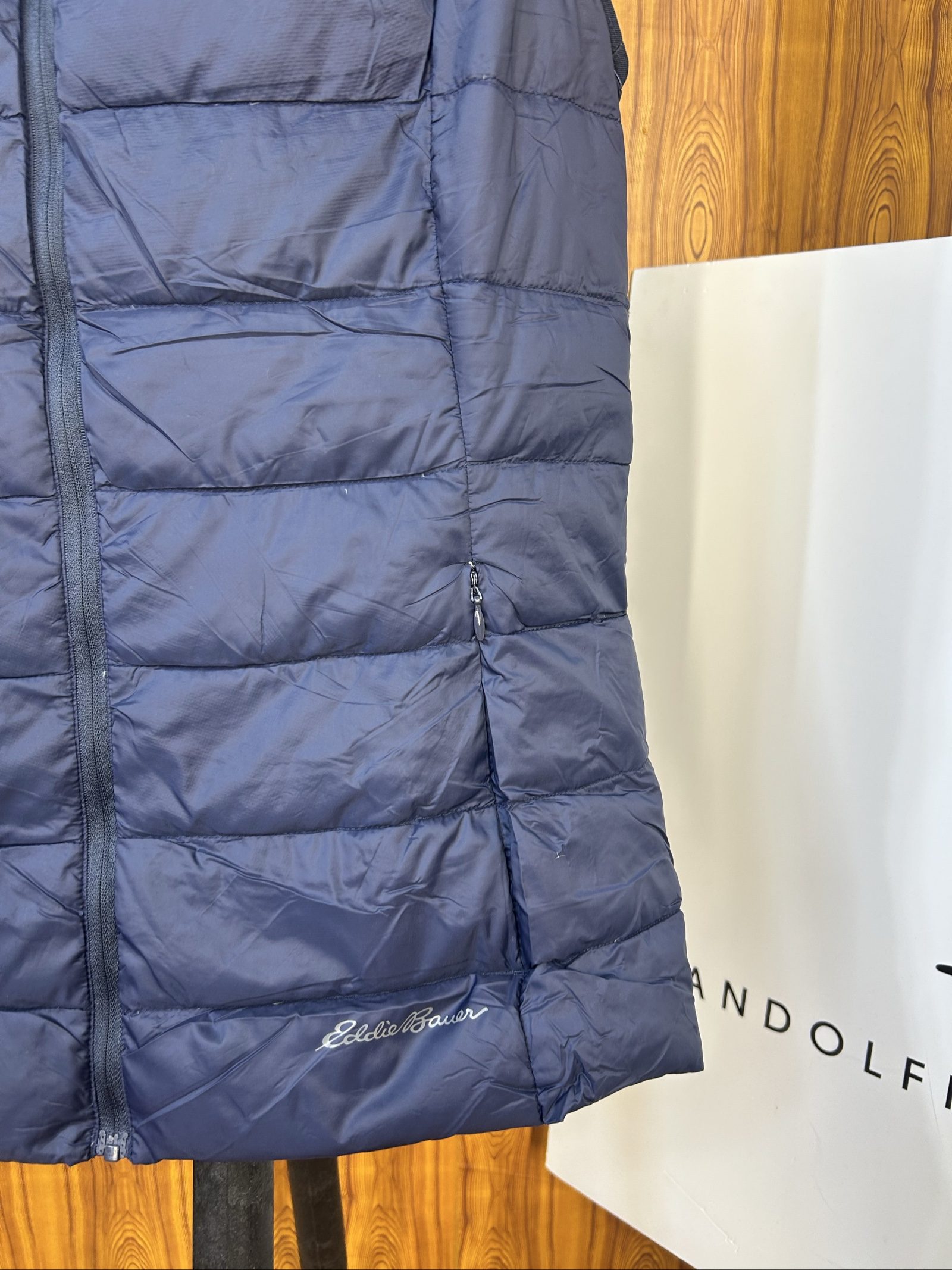 Eddie Bauer Navy Smanicato Imbottito Donna M image 3