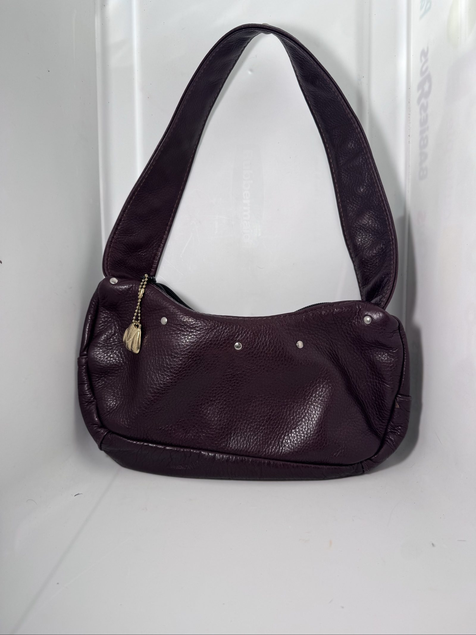 Victoria Leather Brown Pebbled Leather Shoulder Bag image 5