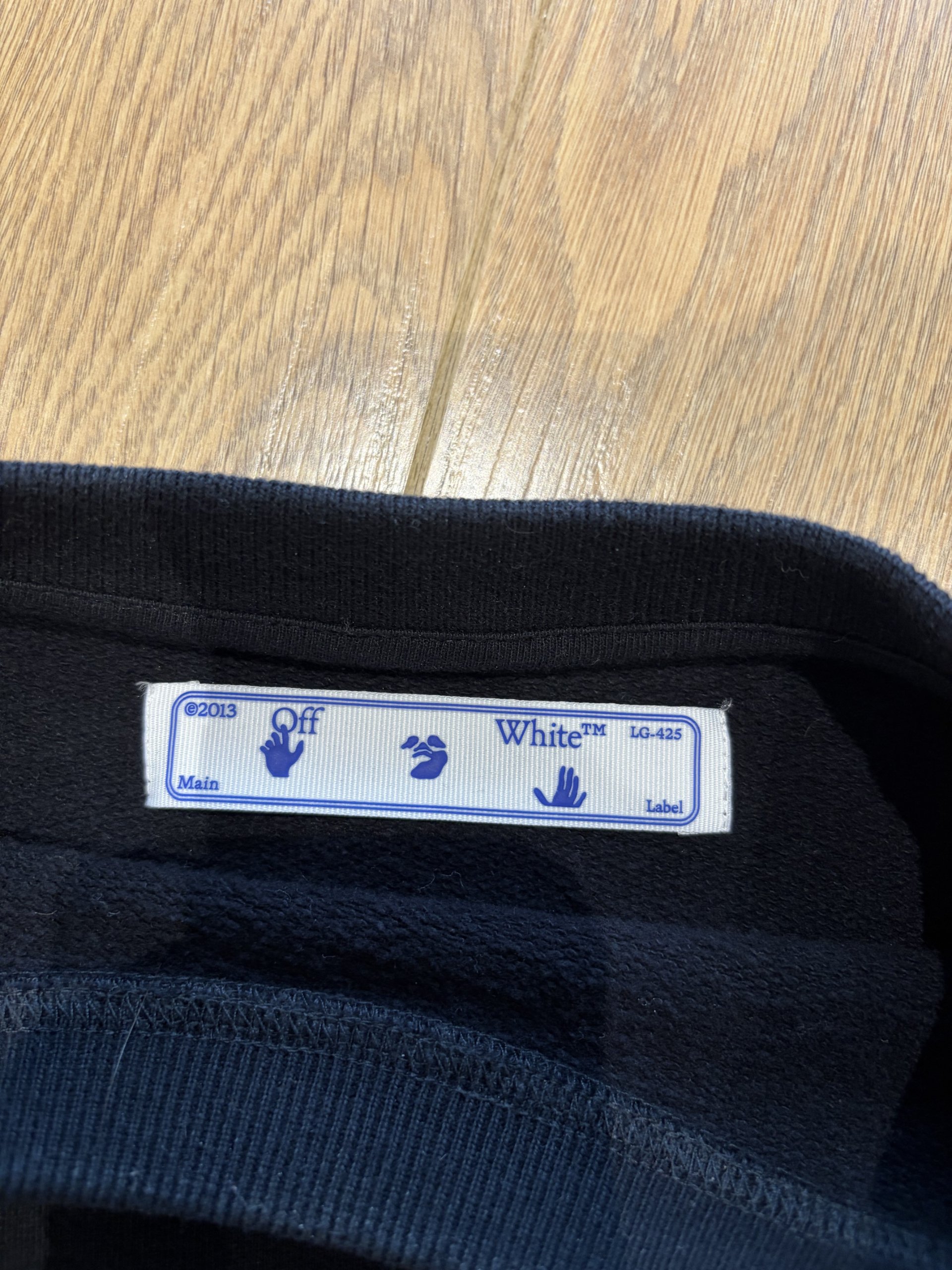 Off White Black Logo Print Crewneck Sweatshirt Medium image 5