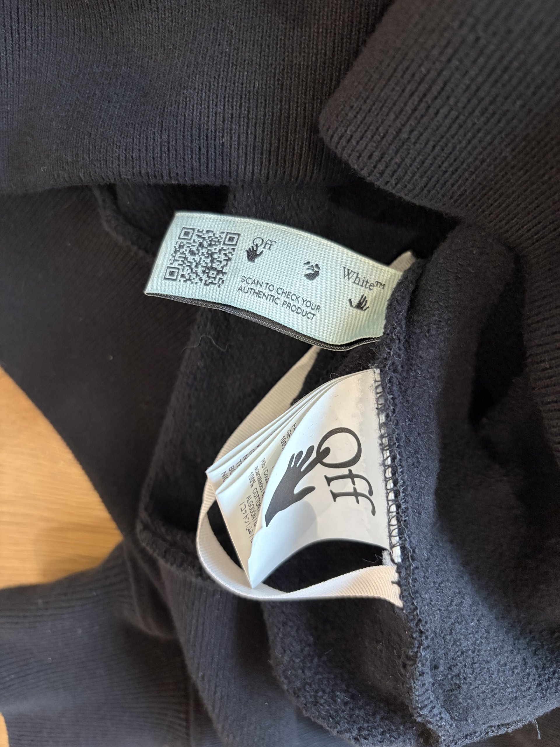 Off White Black Logo Print Crewneck Sweatshirt Medium image 6