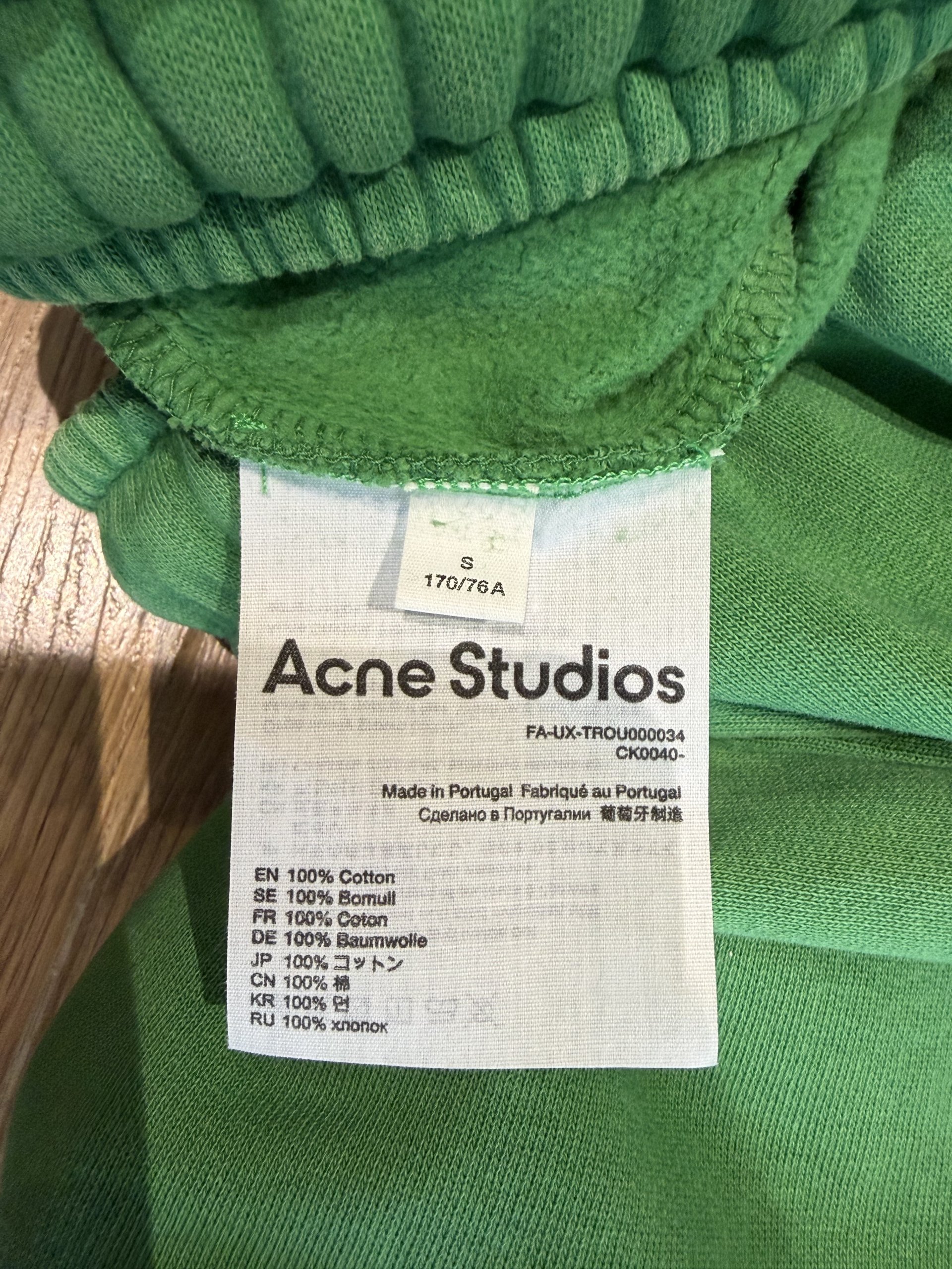 Acne Studios Green Cotton Sweatpants Small Relaxed Fit image 6