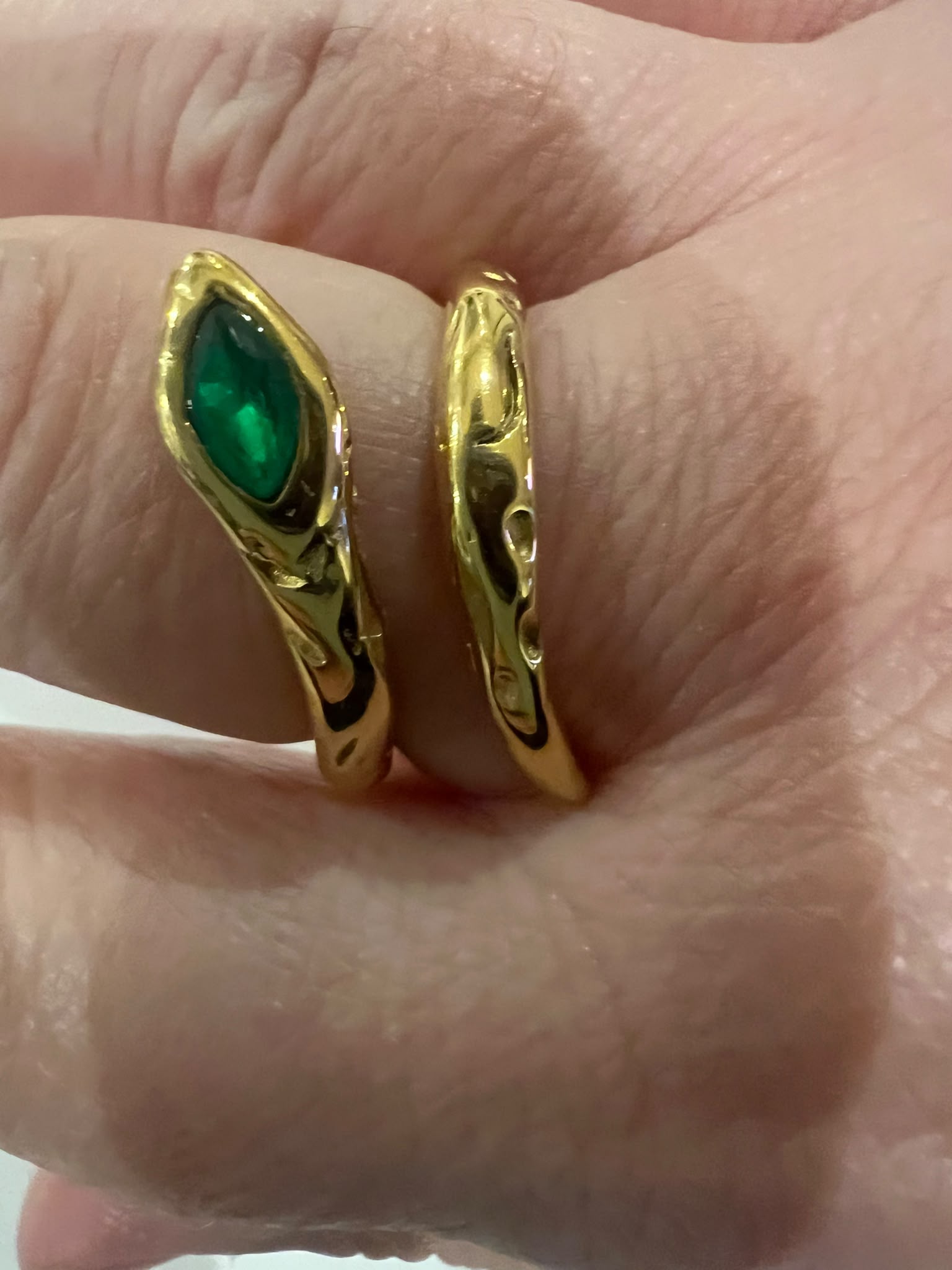 Gold & Green Snake Wrap Ring Size adjustable new without tags image 2