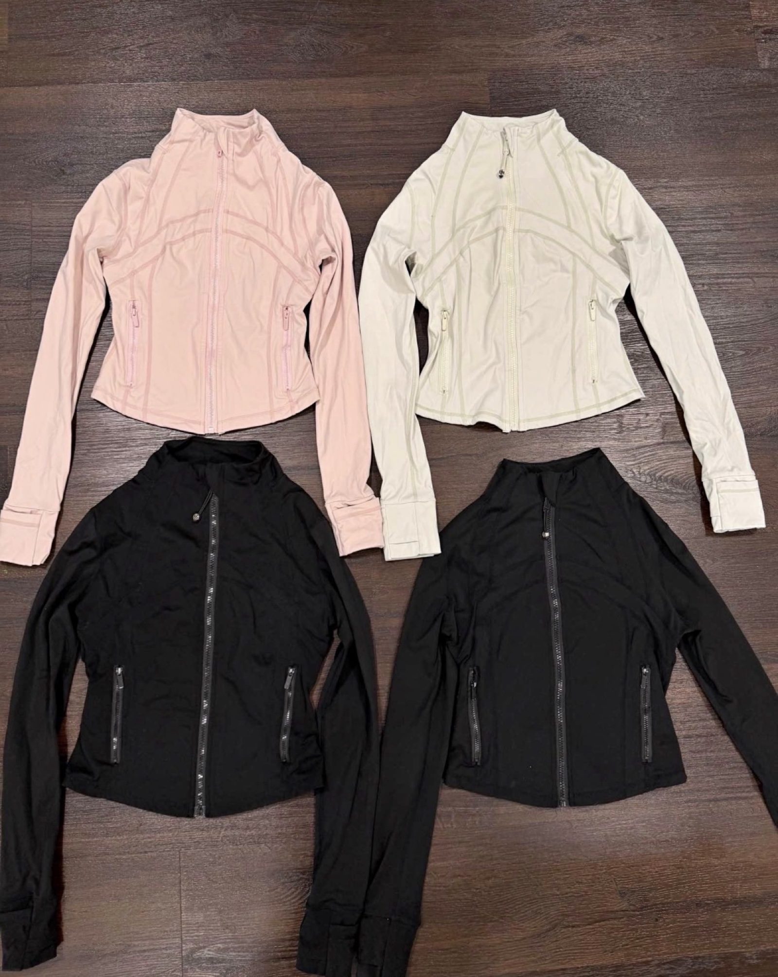 Lululemon SOLD SEPARATELY Pink, White & Black Full-Zip Athletic Jackets Size 8